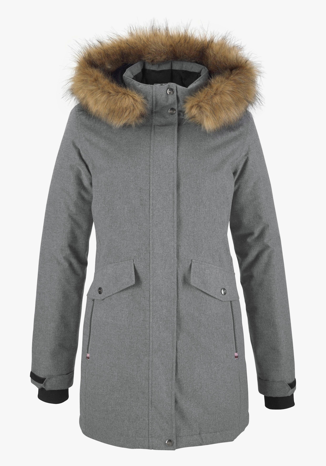 Funktionsparka - grau-meliert