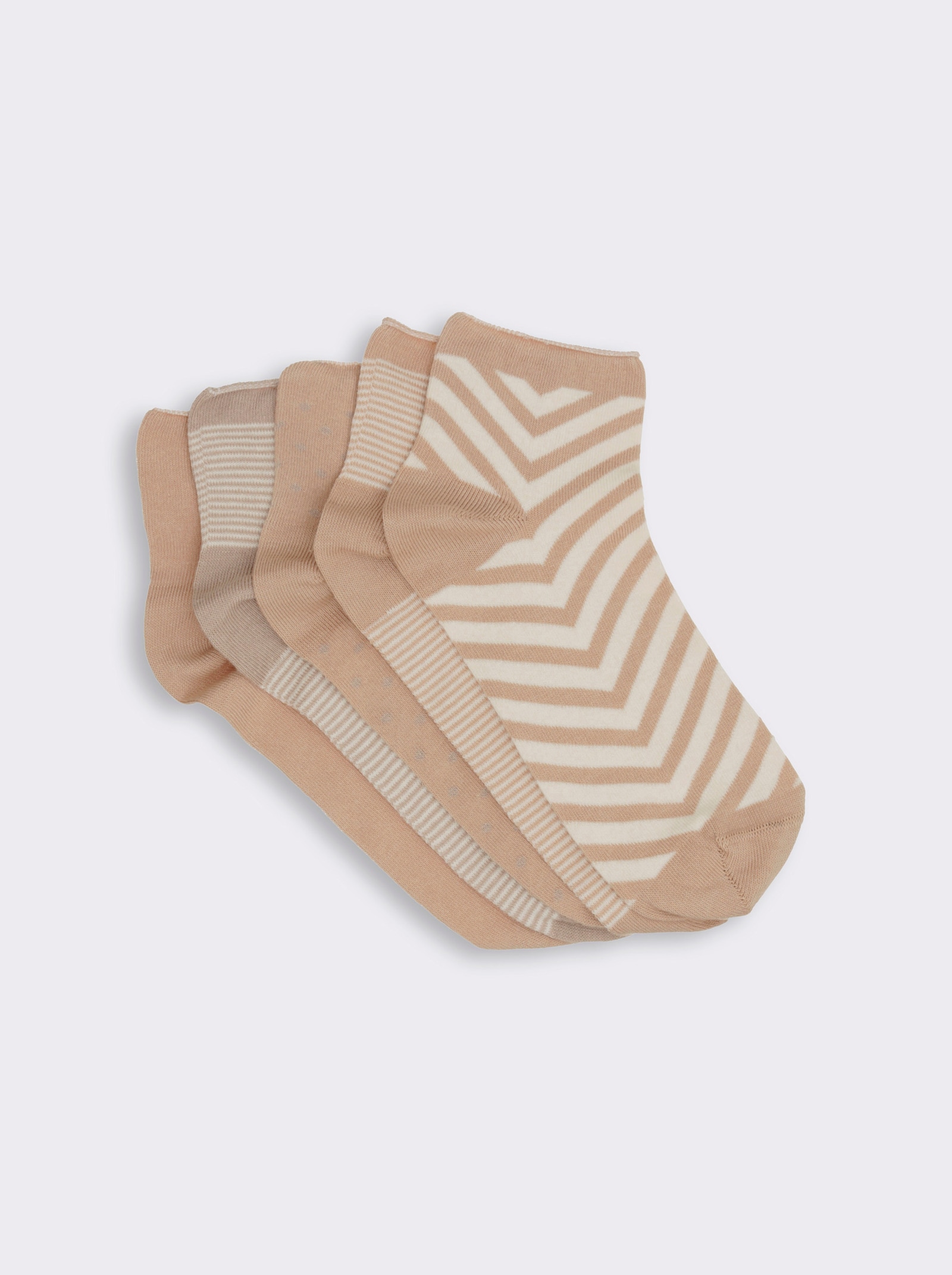 wäschepur Damen-Sneakersocken - camel-gemustert