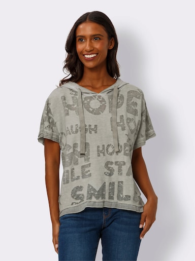 heine Kapuzenshirt mit Oil-dyed-Waschung - khaki