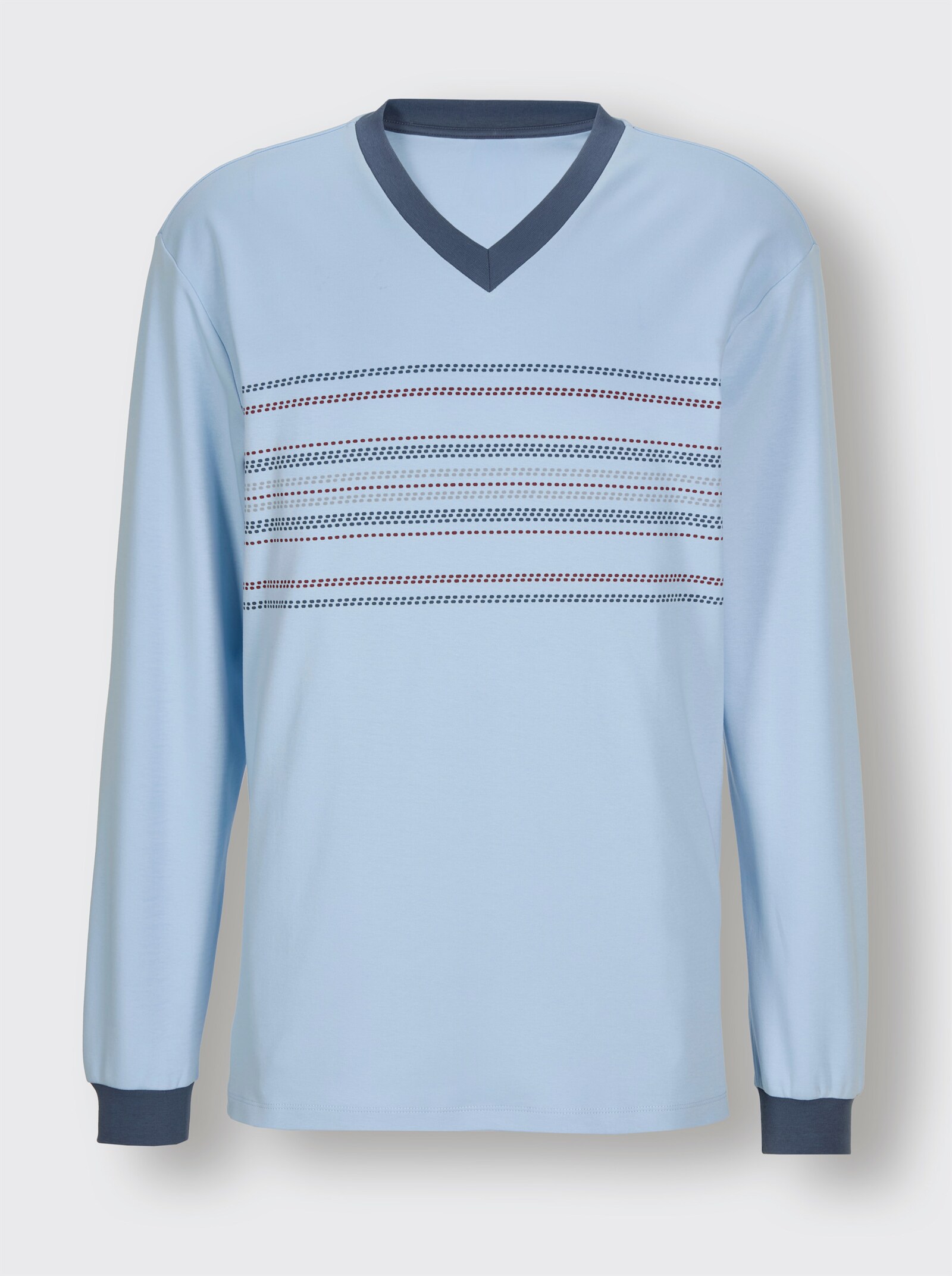 KINGsCLUB Schlafanzug aus Interlock-Jersey - eisblau-gemustert