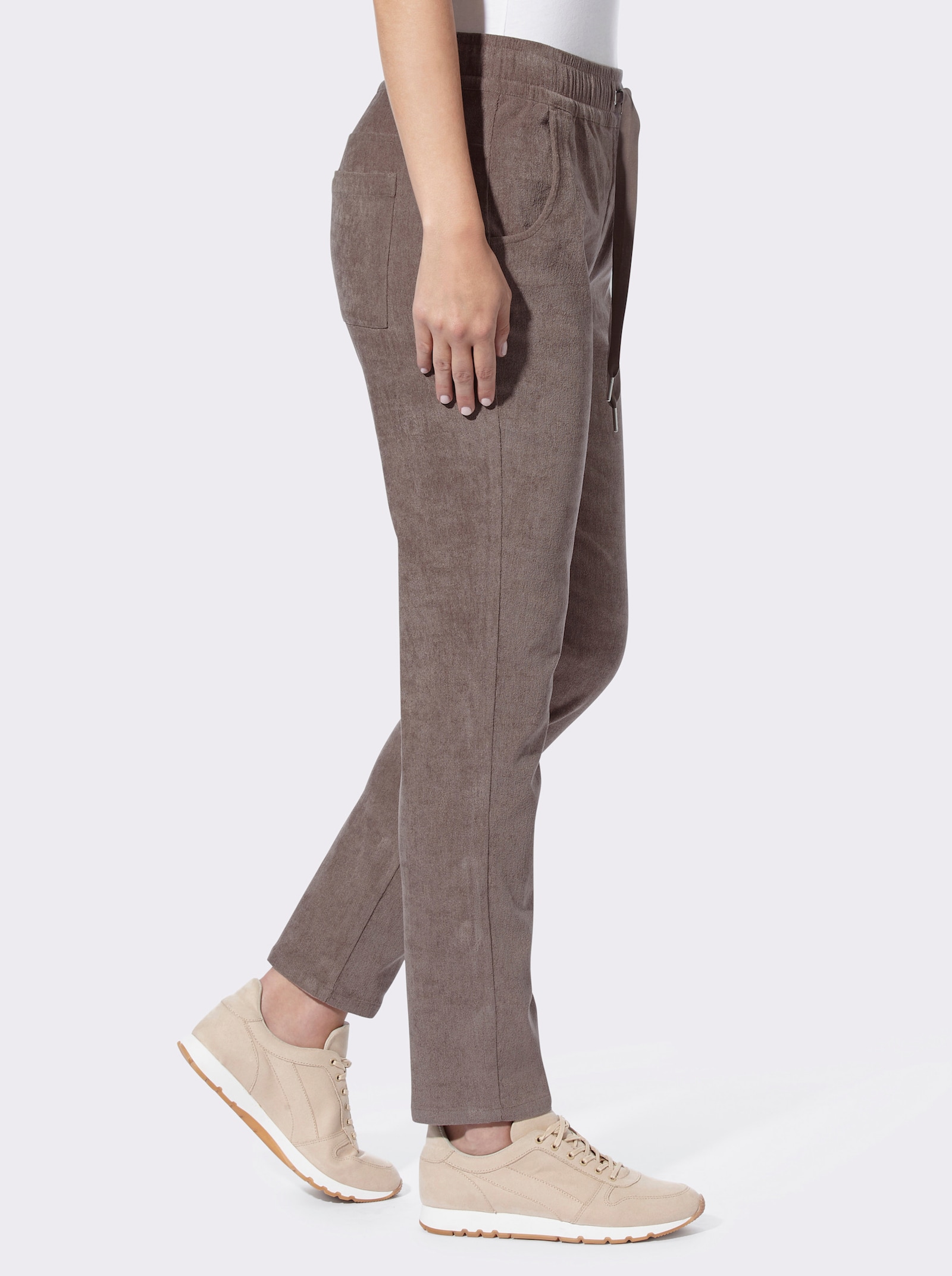heine Jogg Pants in Feincord-Optik - dunkeltaupe