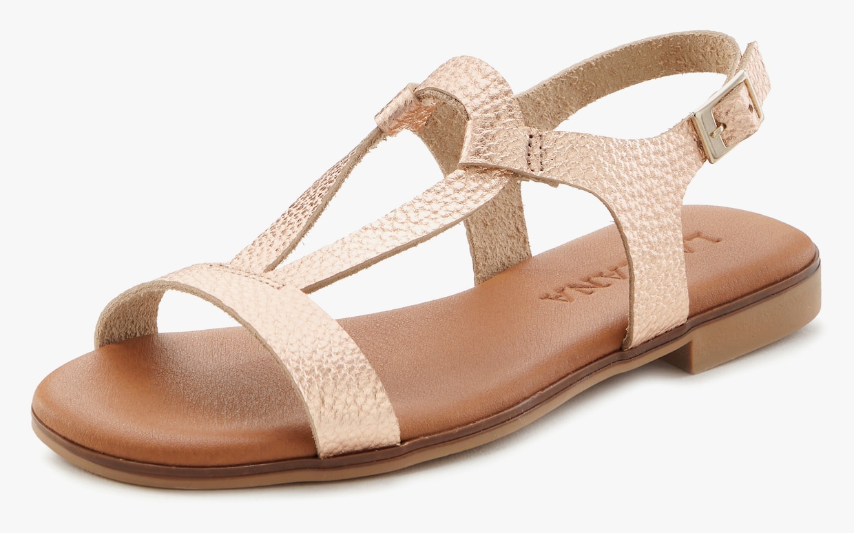 LASCANA slipper - roségoudkleurig