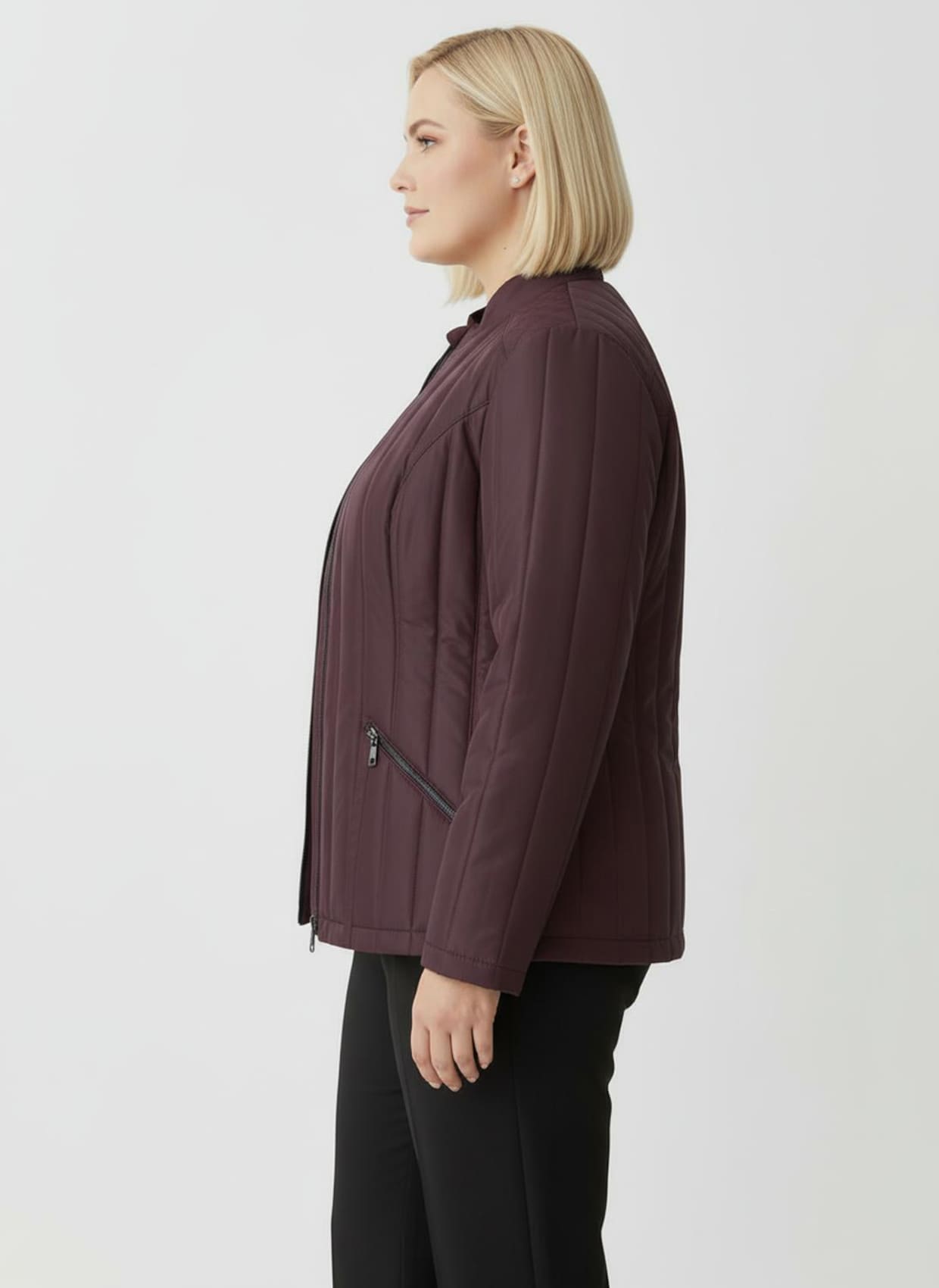 Steppjacke mit Längssteppung - burgund