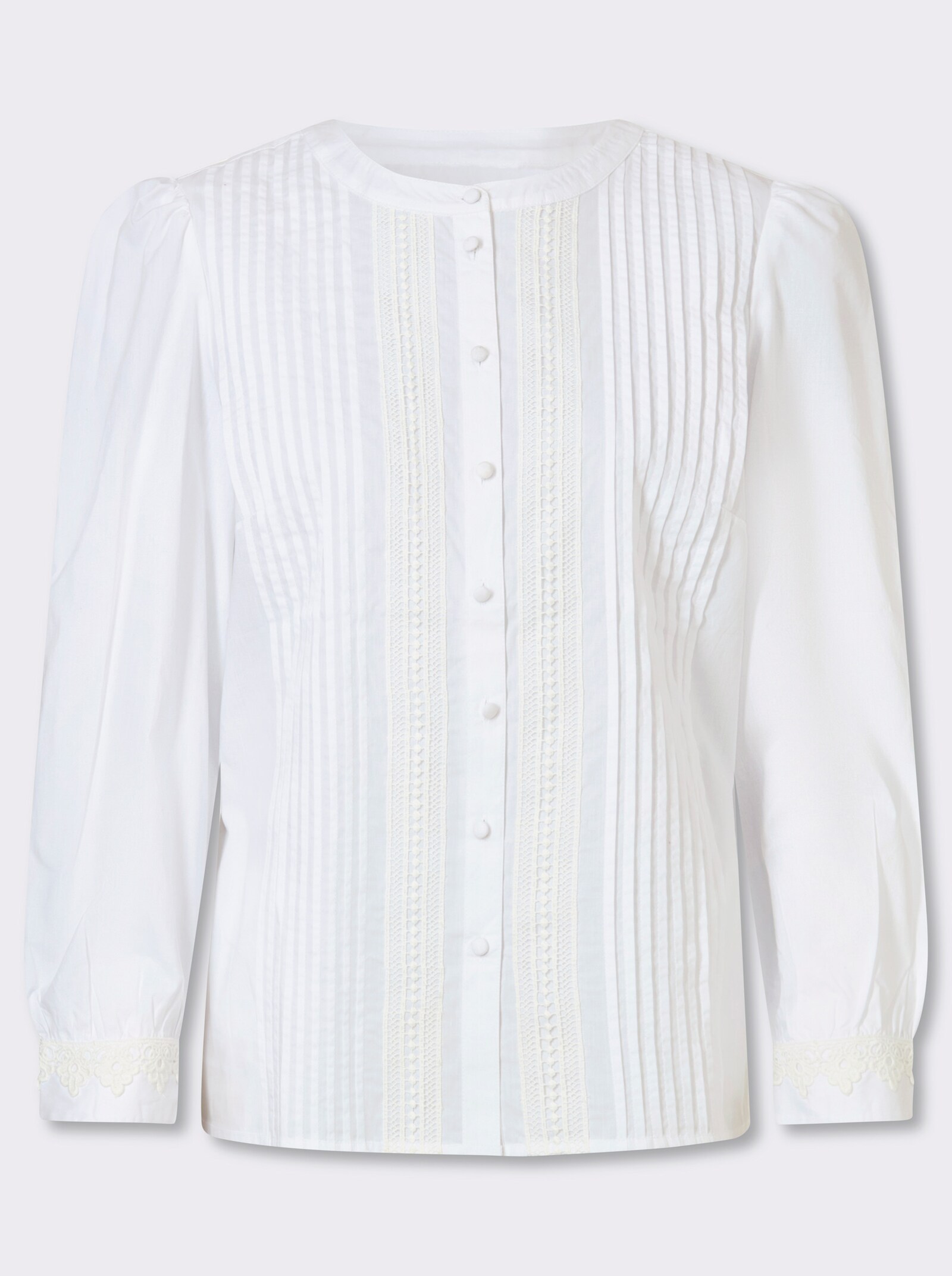 Baumwollbluse mit Raffung hinten - ecru