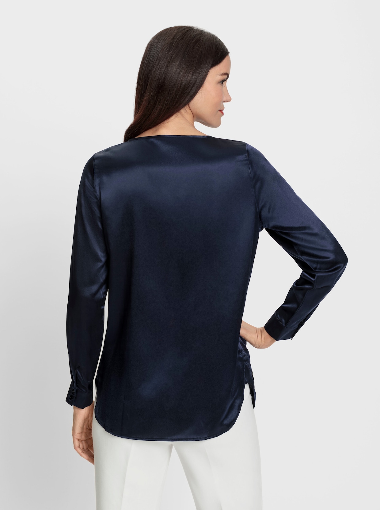 heine Satinbluse - marine