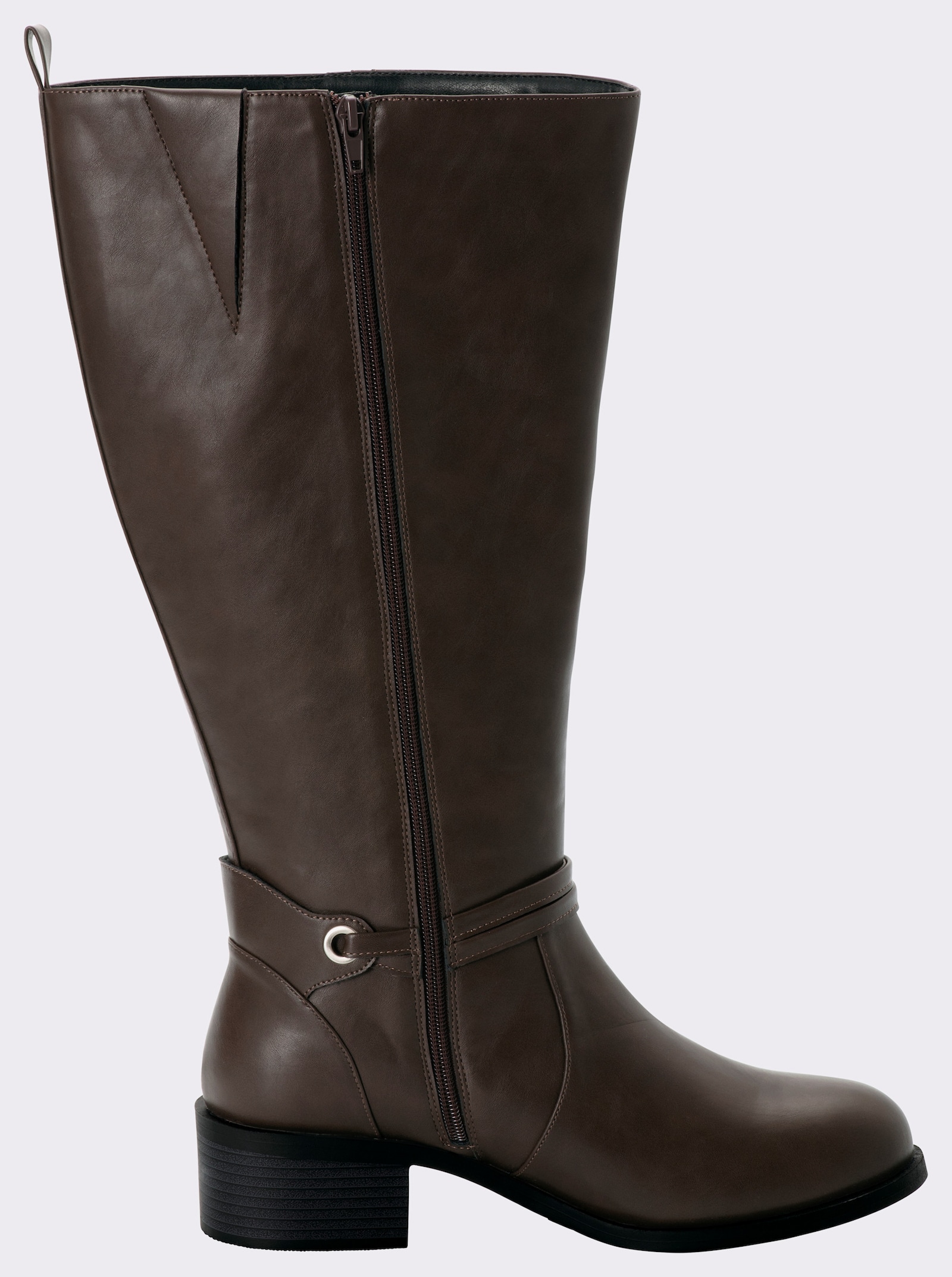 sheego Weitschaftstiefel mit Stretcheinsatz - schoko