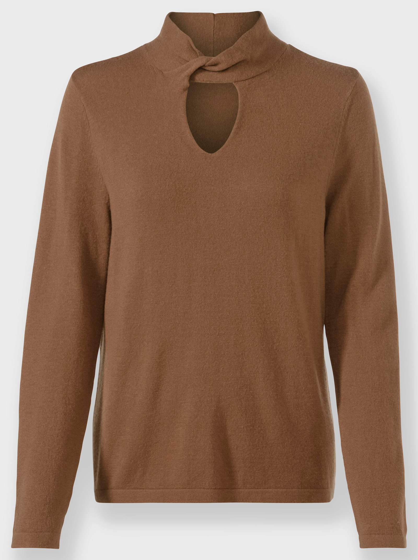 heine Stehkragenpullover mit geknotetem Detail - braun