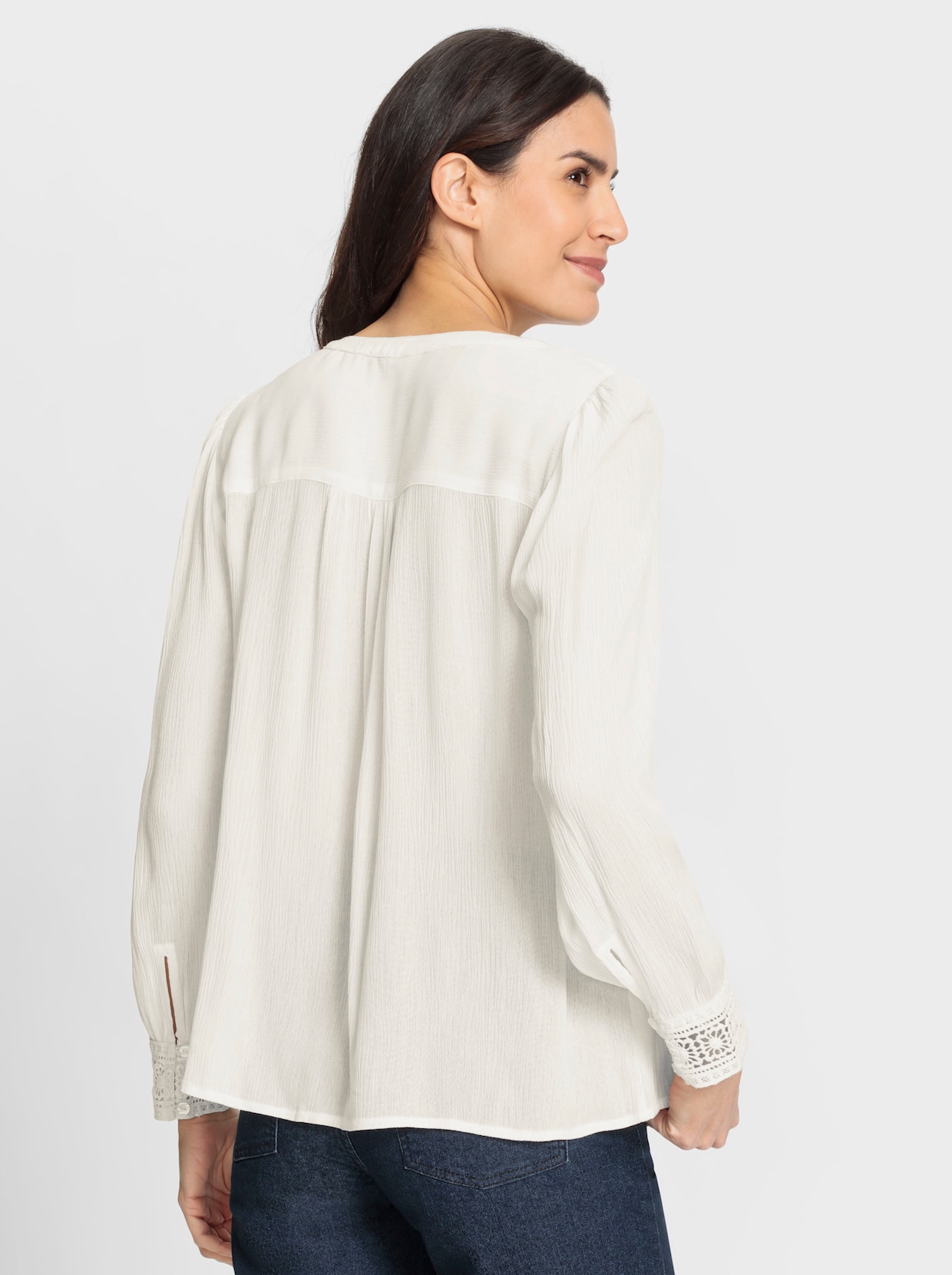 Blouse met plooien - ecru