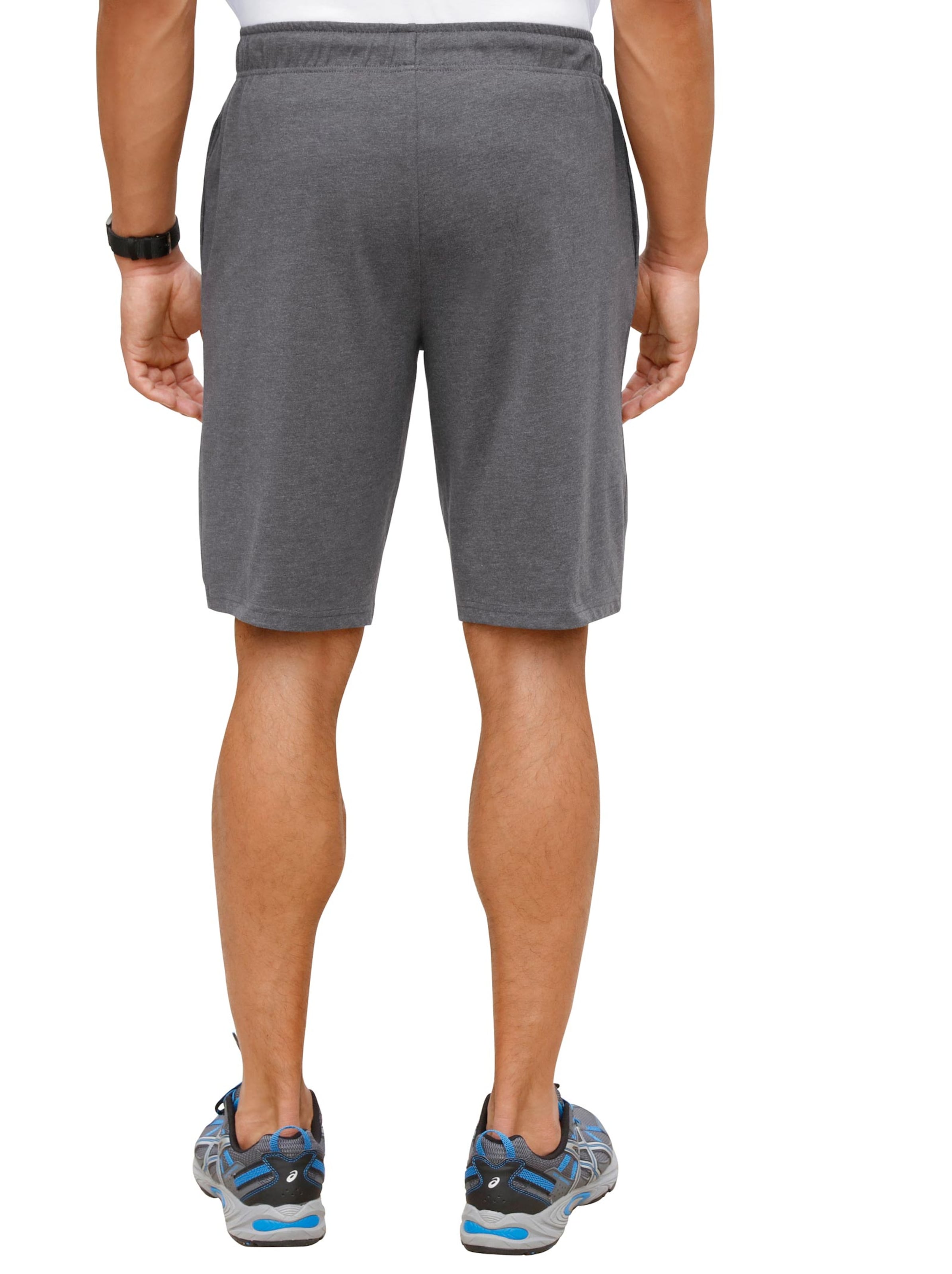 Freizeitbermudas - marine + anthrazit-meliert