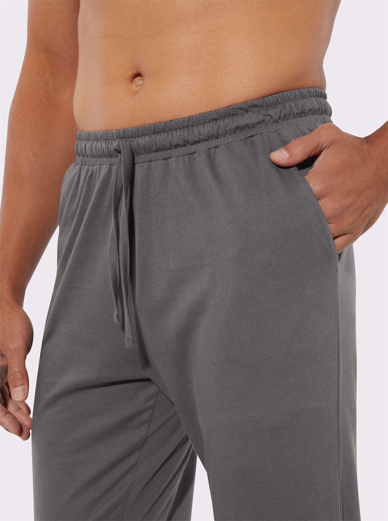 Žerzejové kalhoty s elastickými žebrovanými náplety - antracitová