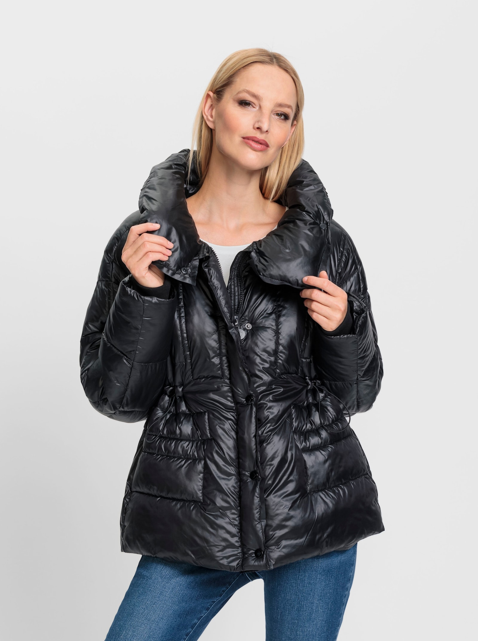 heine Steppjacke mit hohem Kragen - schwarz