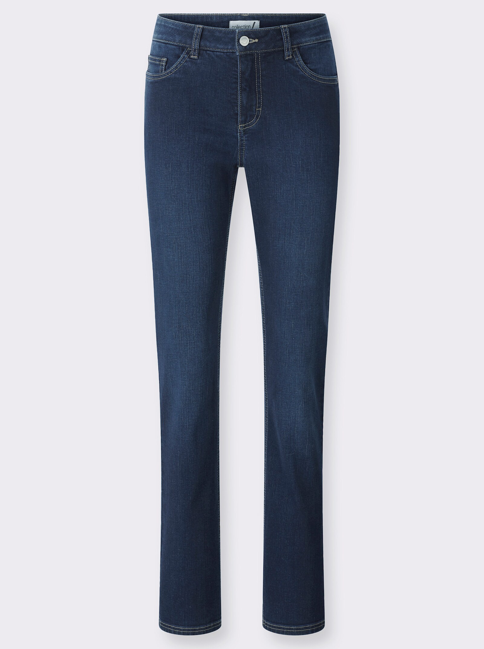 Push-up-Jeans mit Abnähern hinten - darkblue-stone-washed