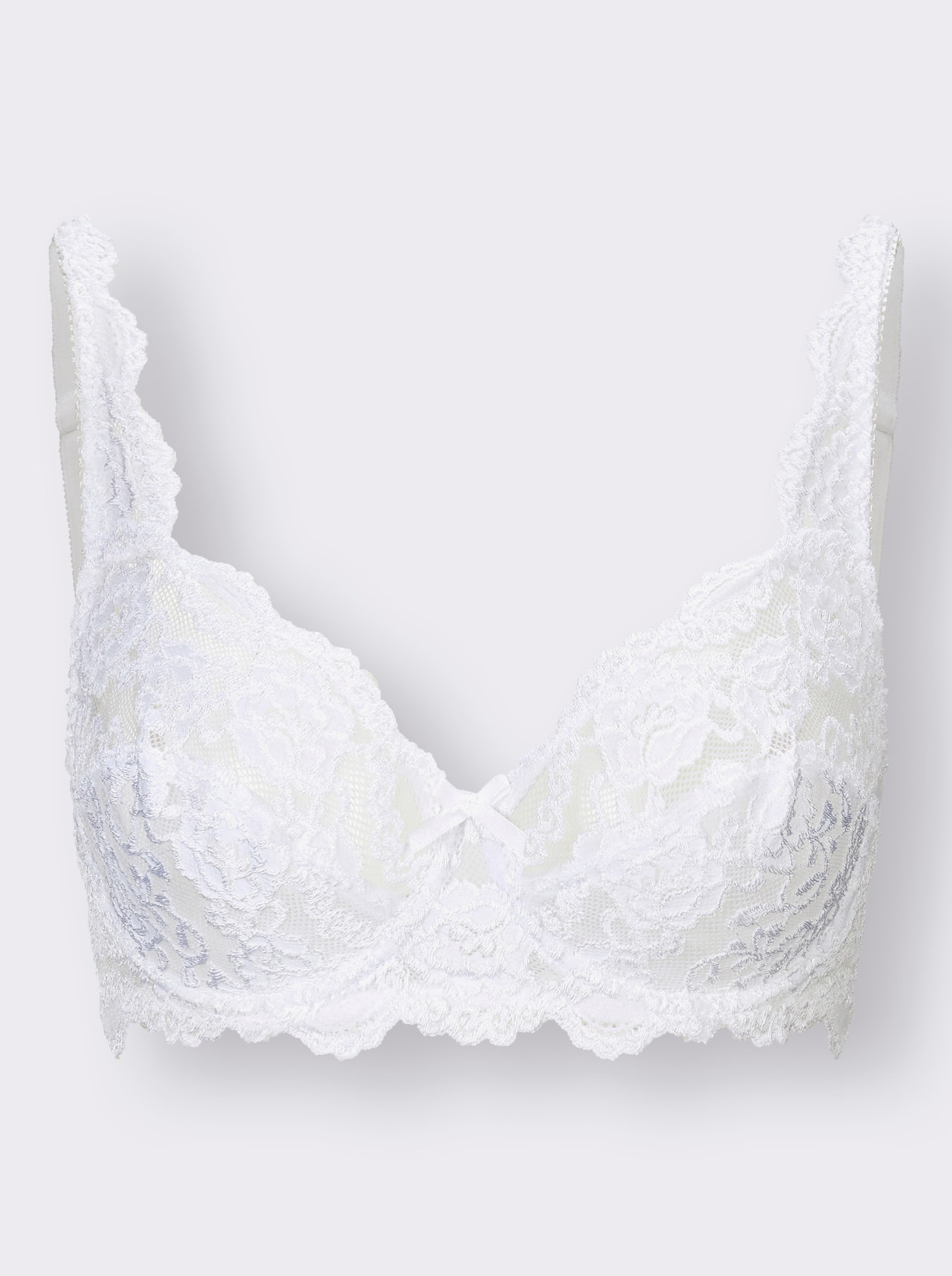 Sassa Body mit Bügel aus elastischer Spitze - weiß