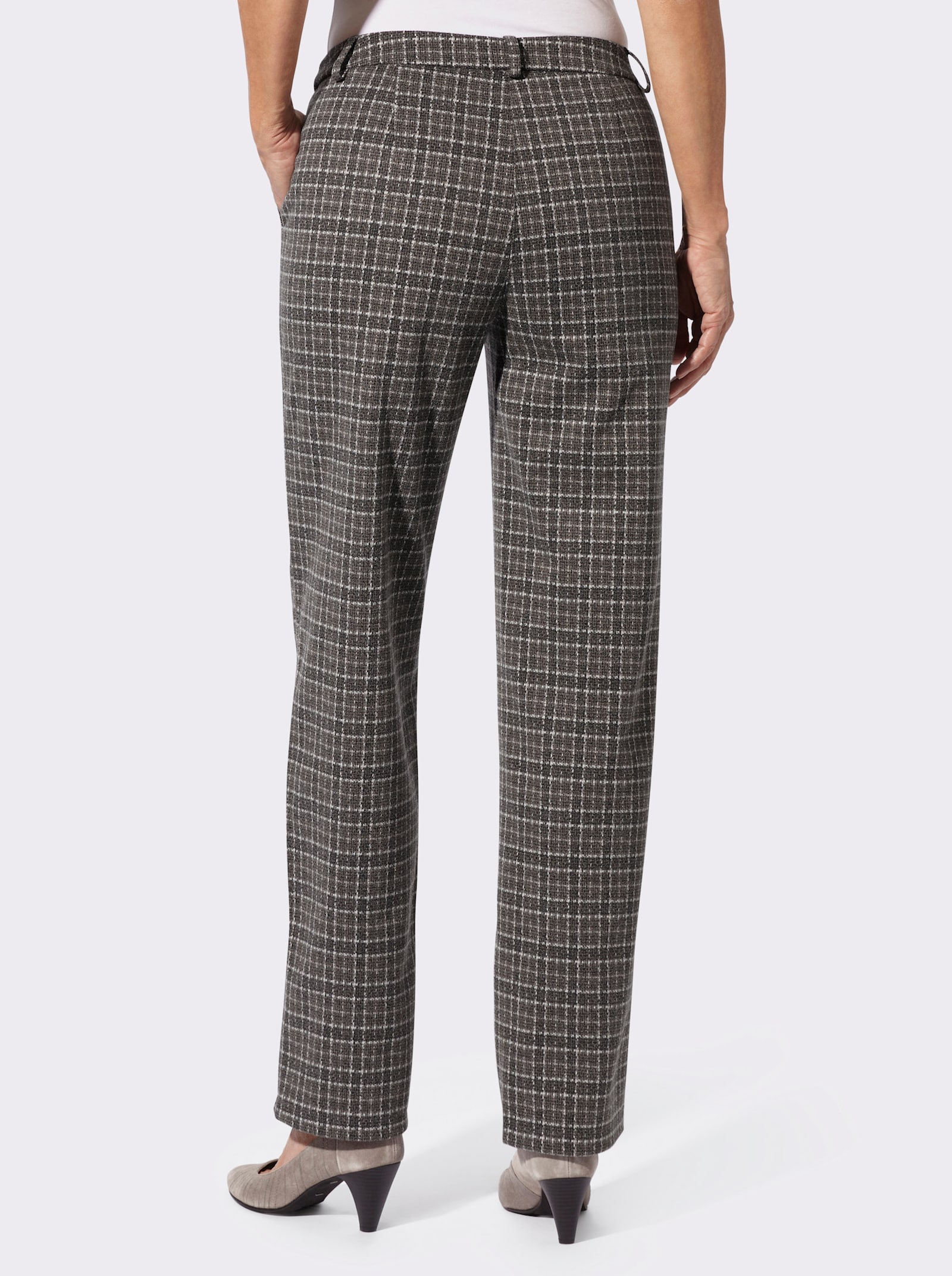 Stoffhose in Jersey-Qualität - schoko-ecru-gemustert