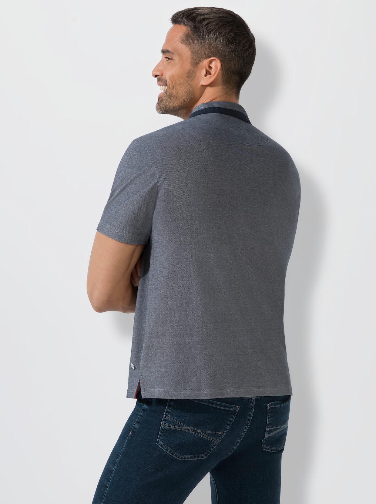 Marco Donati Poloshirt met korte mouwen - blauw
