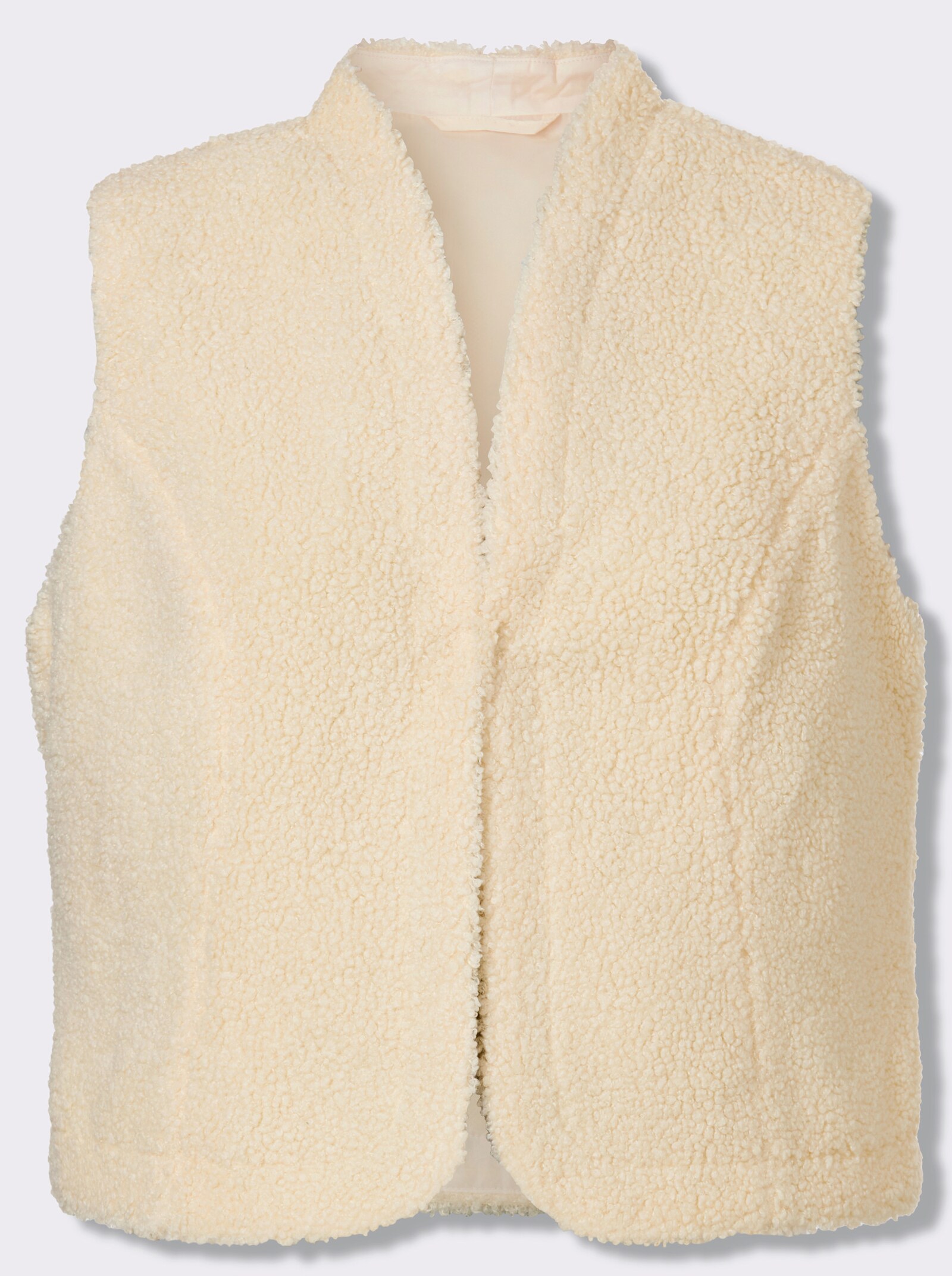 Fellimitatweste mit Hakenverschluss - champagner