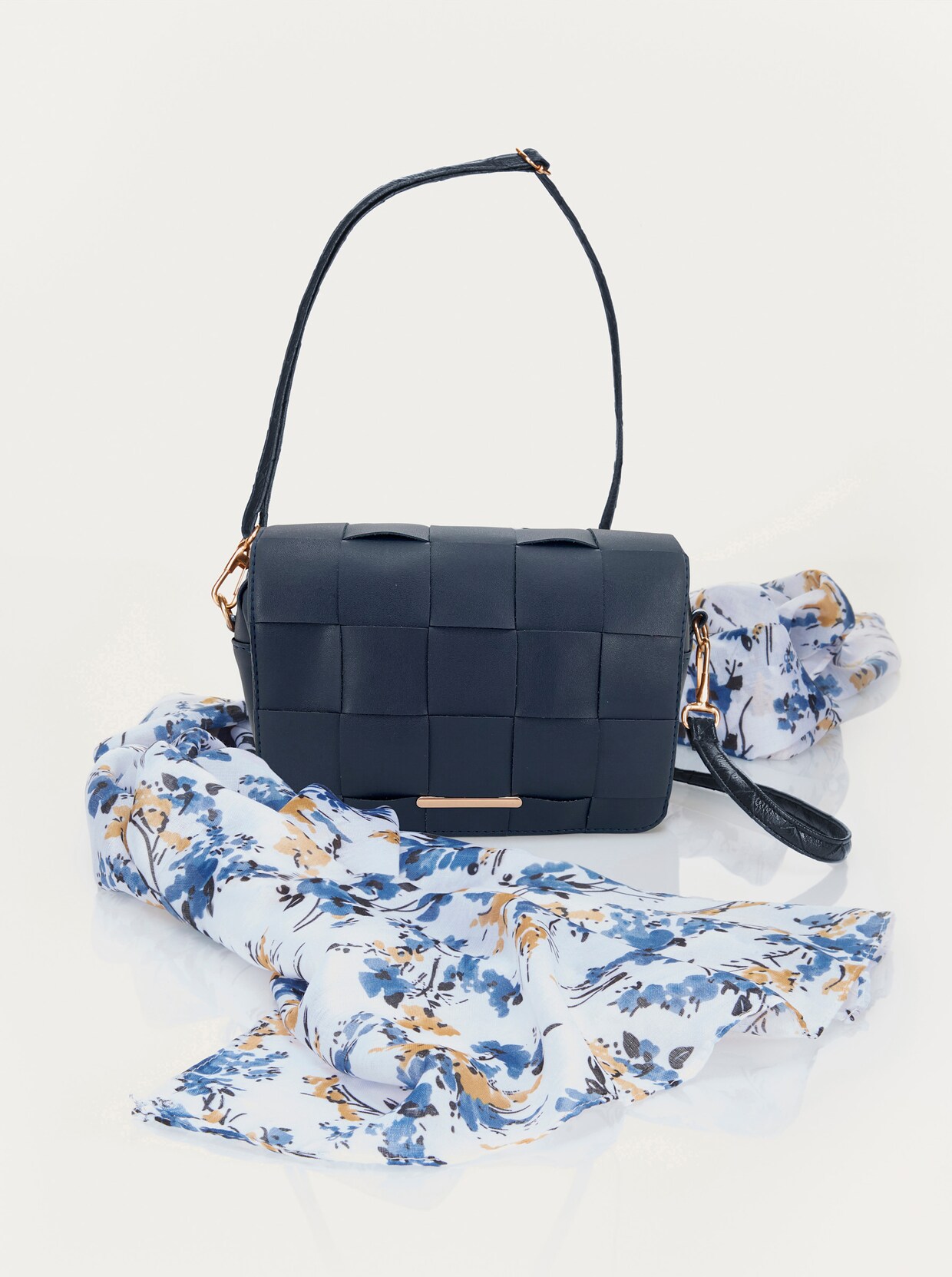Tas + sjaal - marine