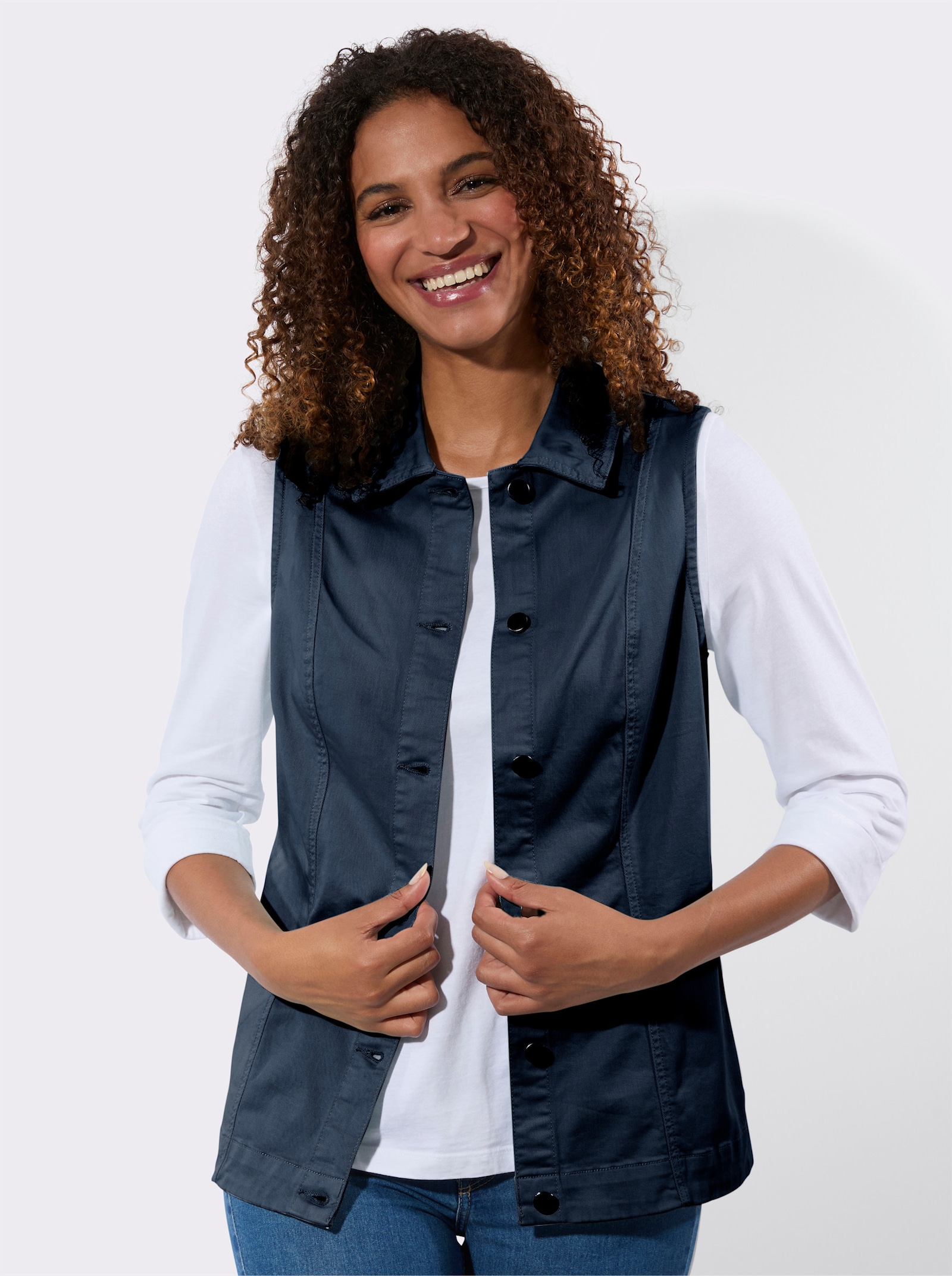 Weste in Jeans-Optik - dunkelblau