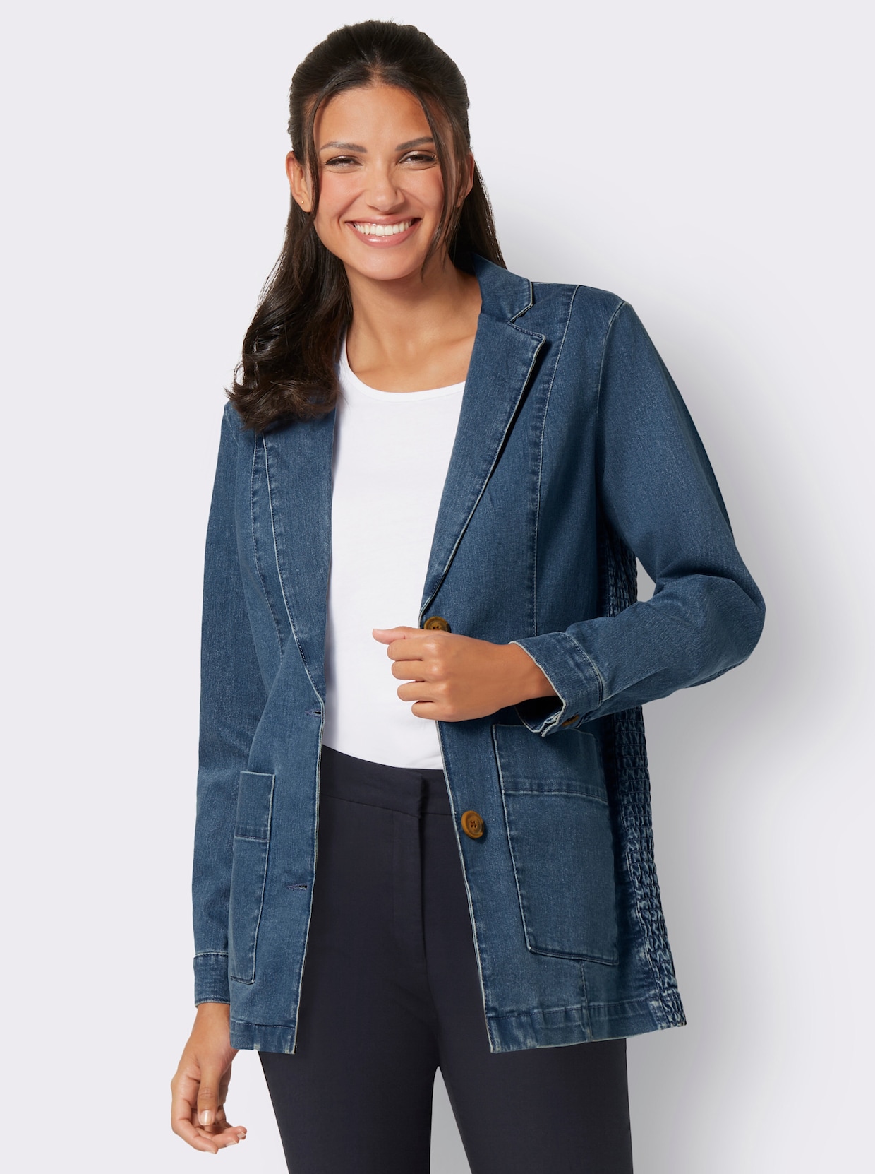 Jeansjacke - blue-stone-washed