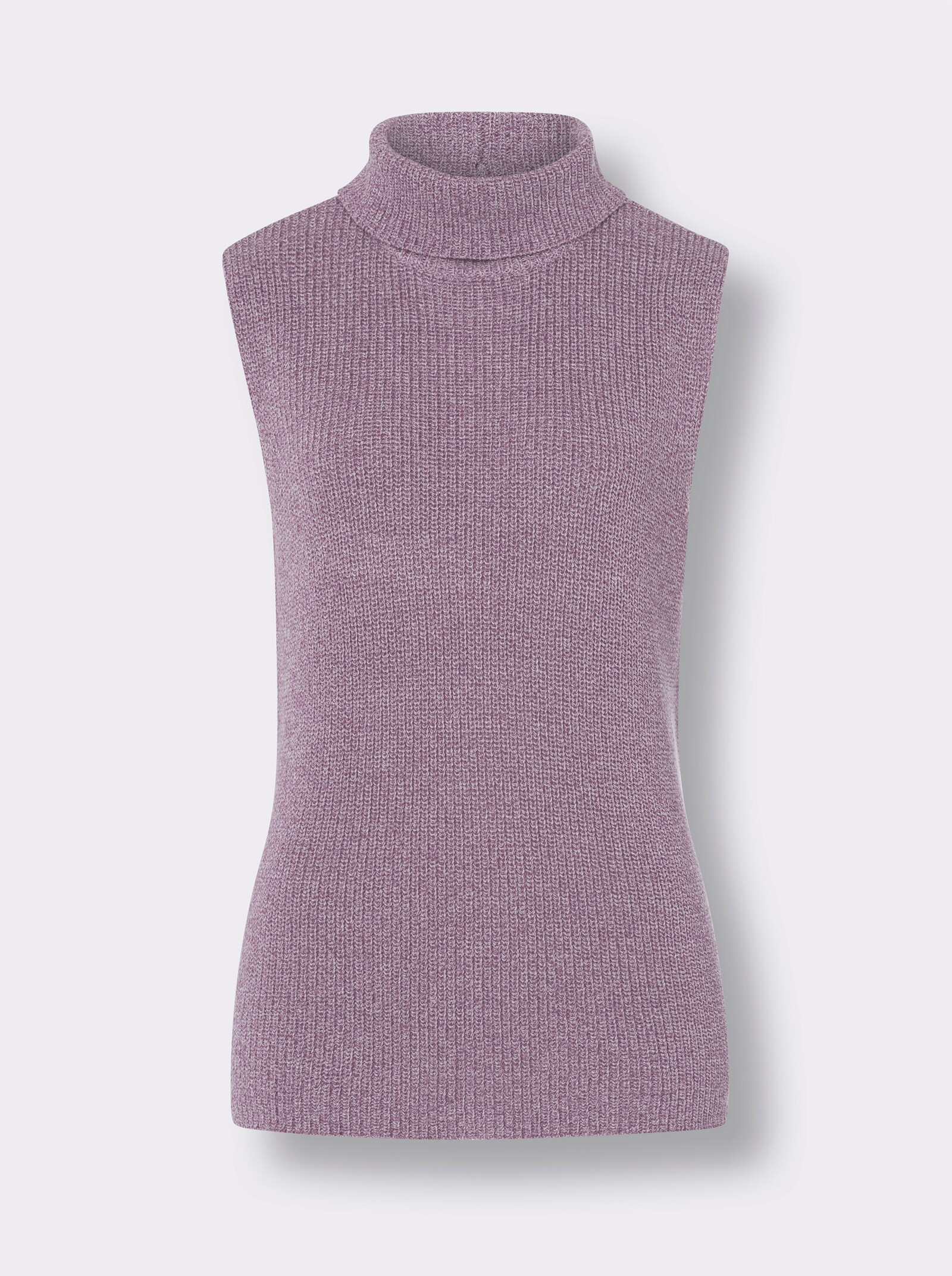 Pullunder mit Rollkragen, meliert - violett-meliert