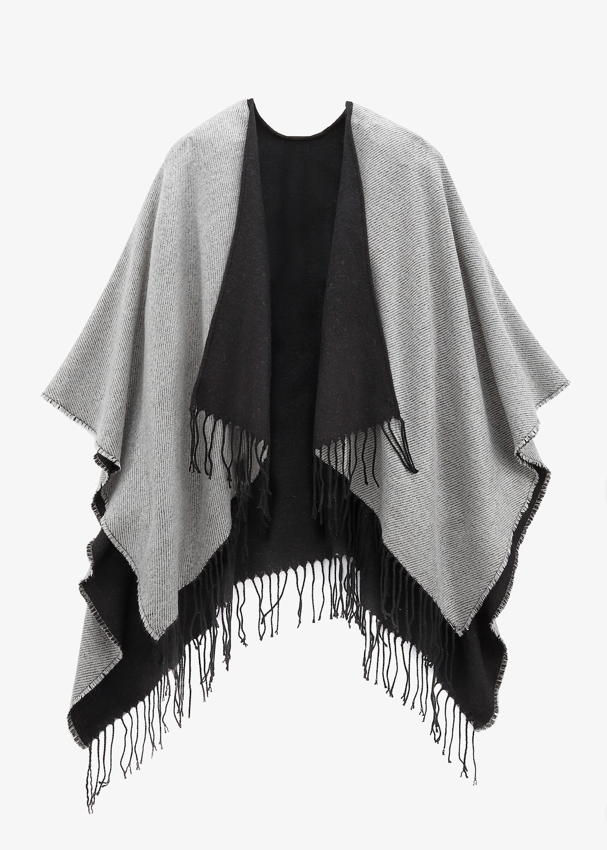 LASCANA Poncho en tricot - gris-noir