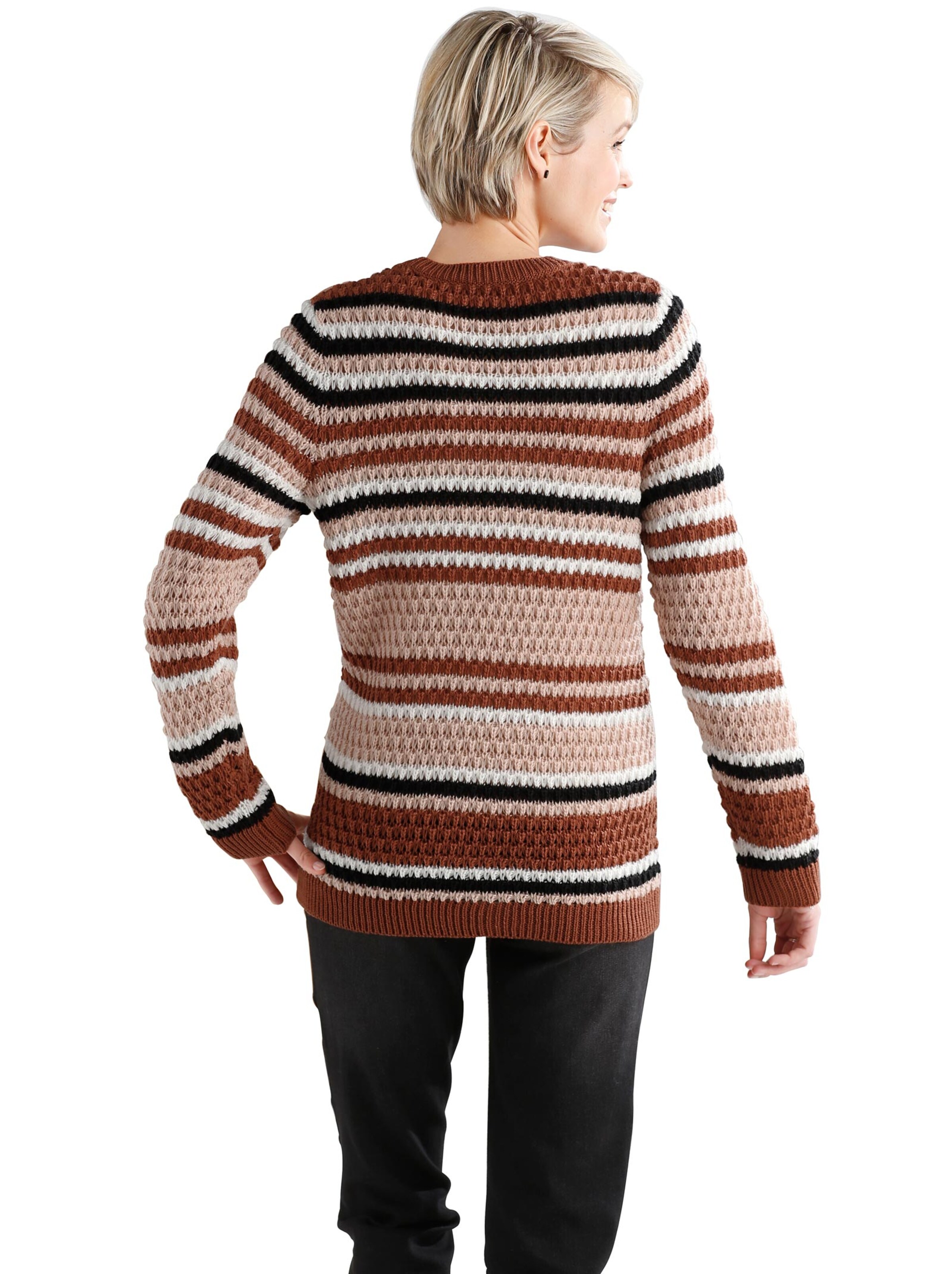 Pullover - rosé-gestreift