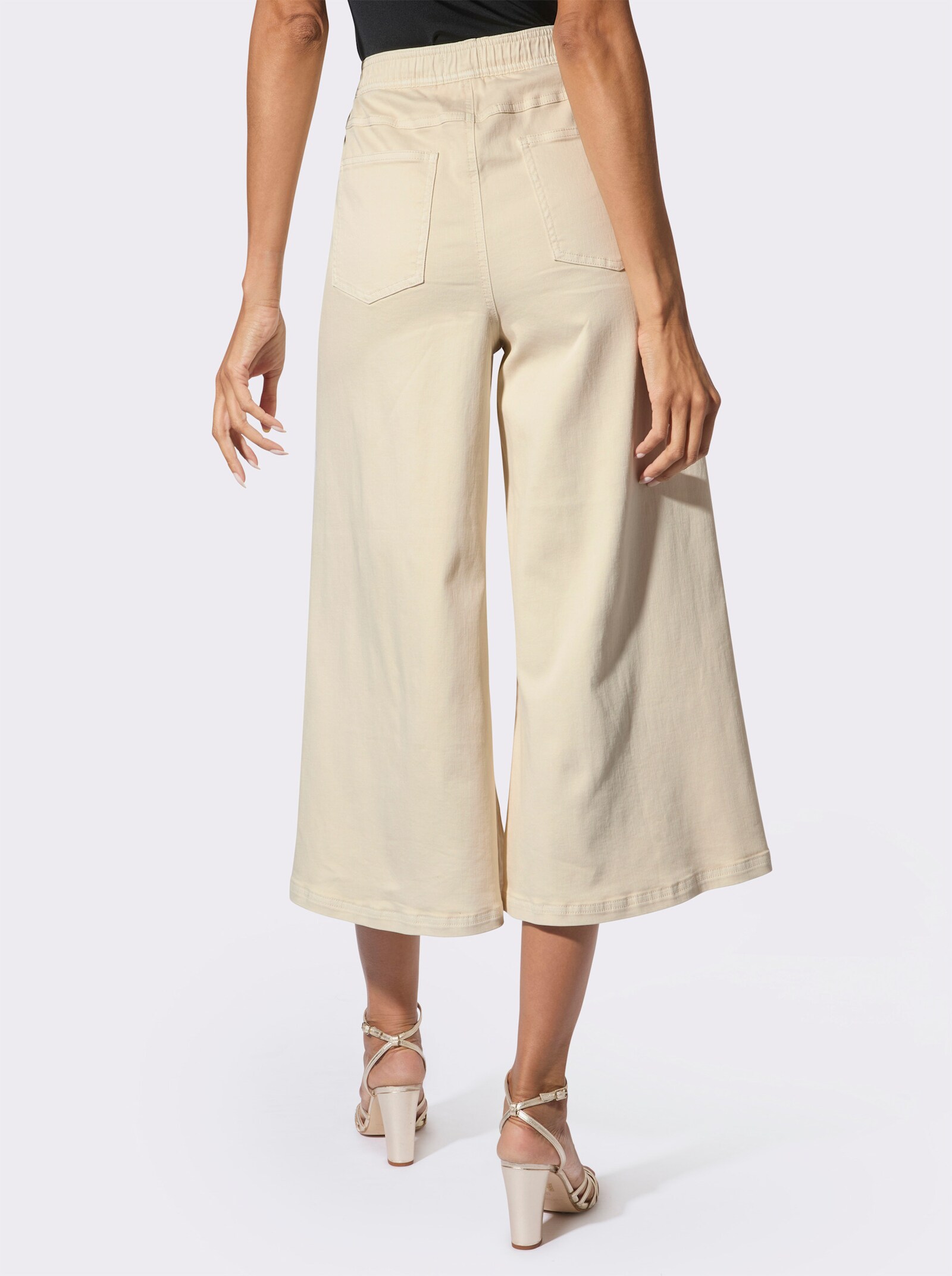 7/8-Jeans mit Bundfalten - champagner