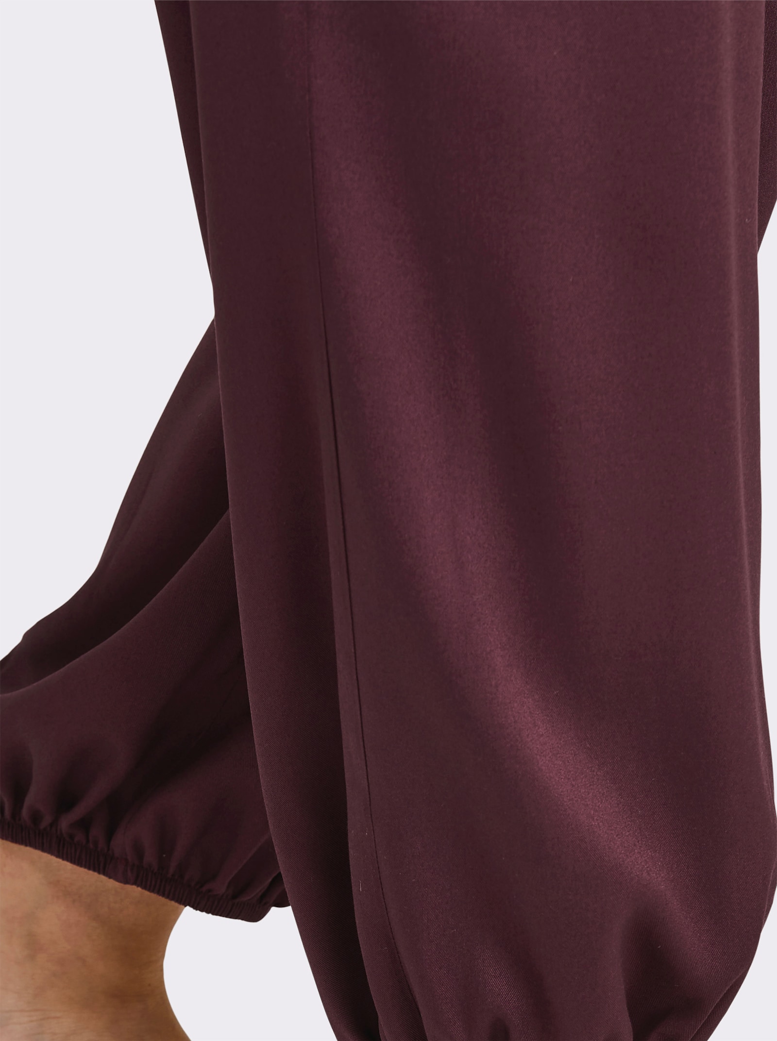 sheego Schlupfhose mit Smokbund, weite Form - burgund