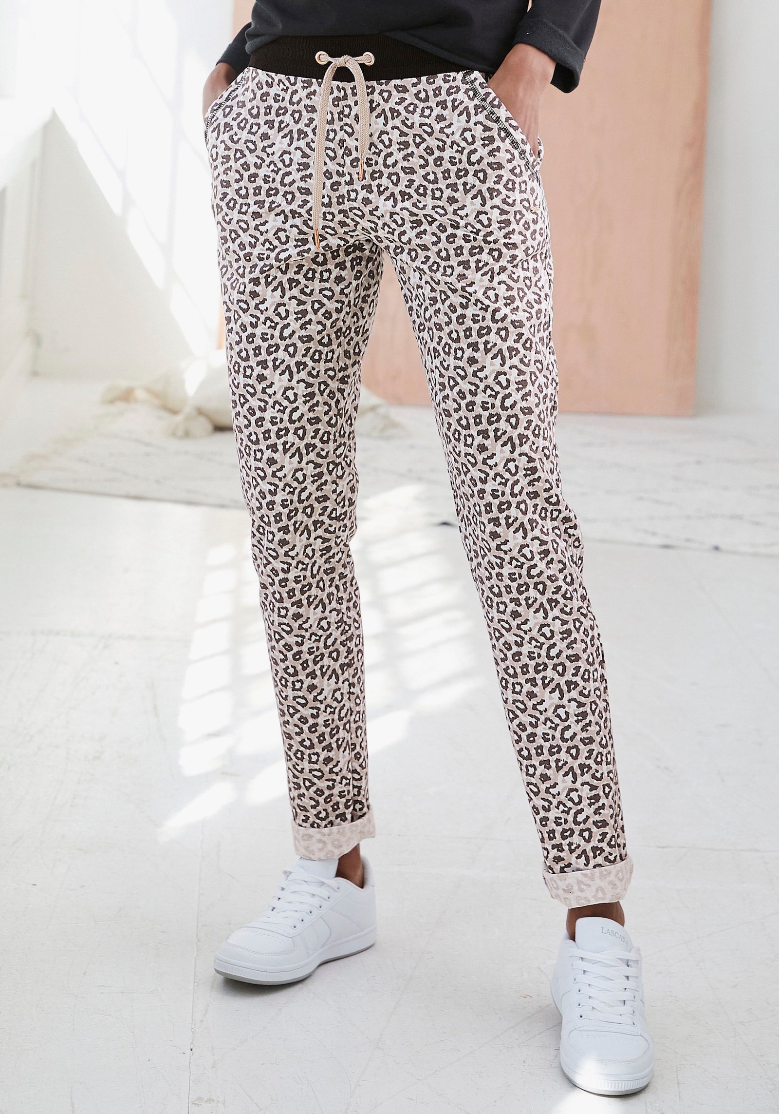 LASCANA Pantalon détente - beige-noir