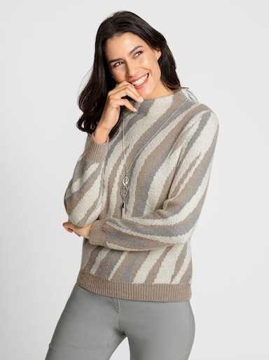 Pullover - sesam/champagne gedessineerd