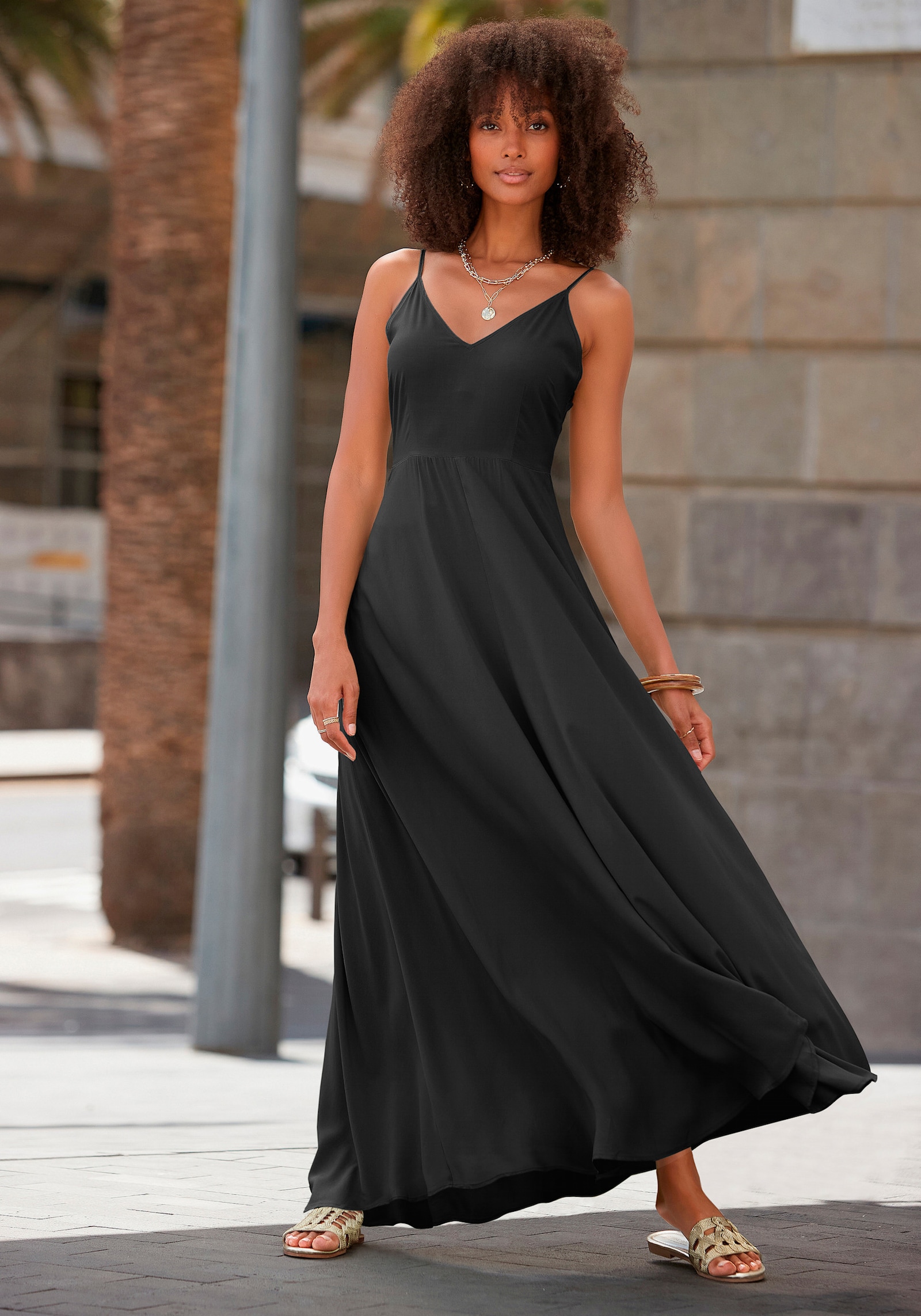 LASCANA Robe longue - noir