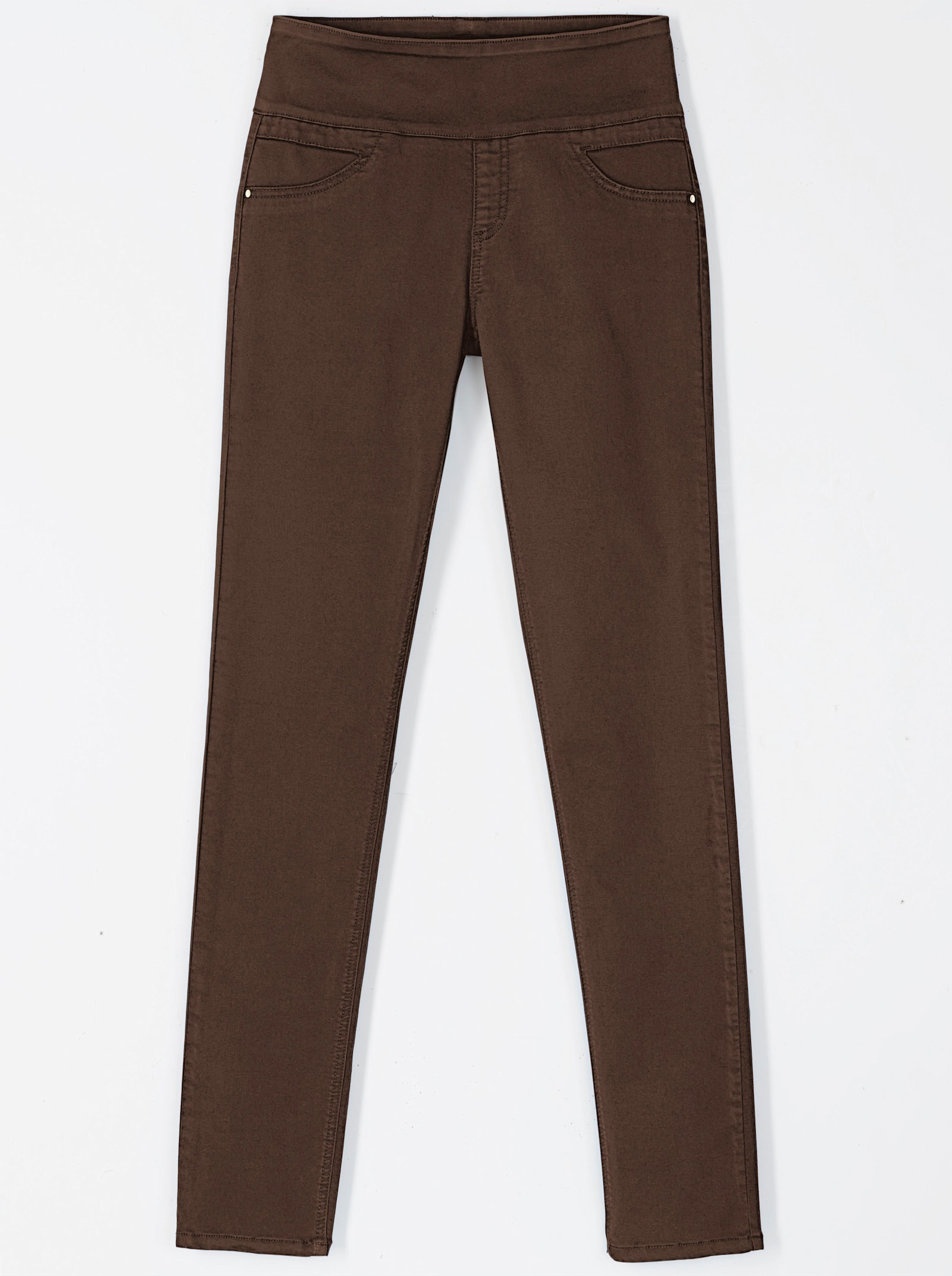 Schlupfhose mit hohem Dehnbund - schoko