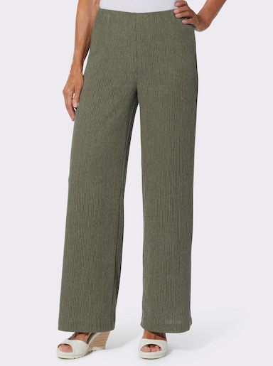 Palazzohose mit Rundum-Dehnbund - khaki