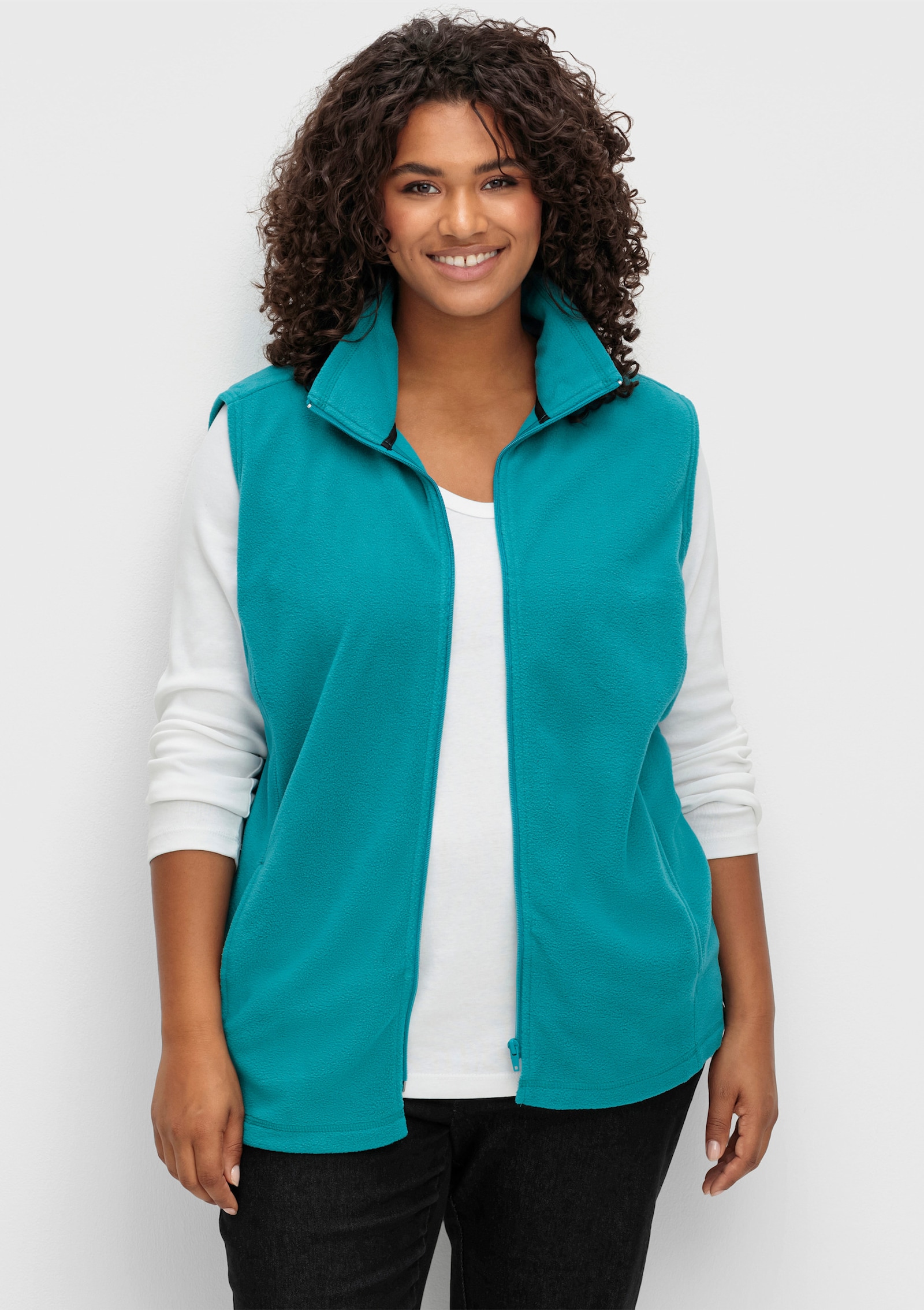 Fleeceweste mit Antipilling-Ausrüstung - petrol