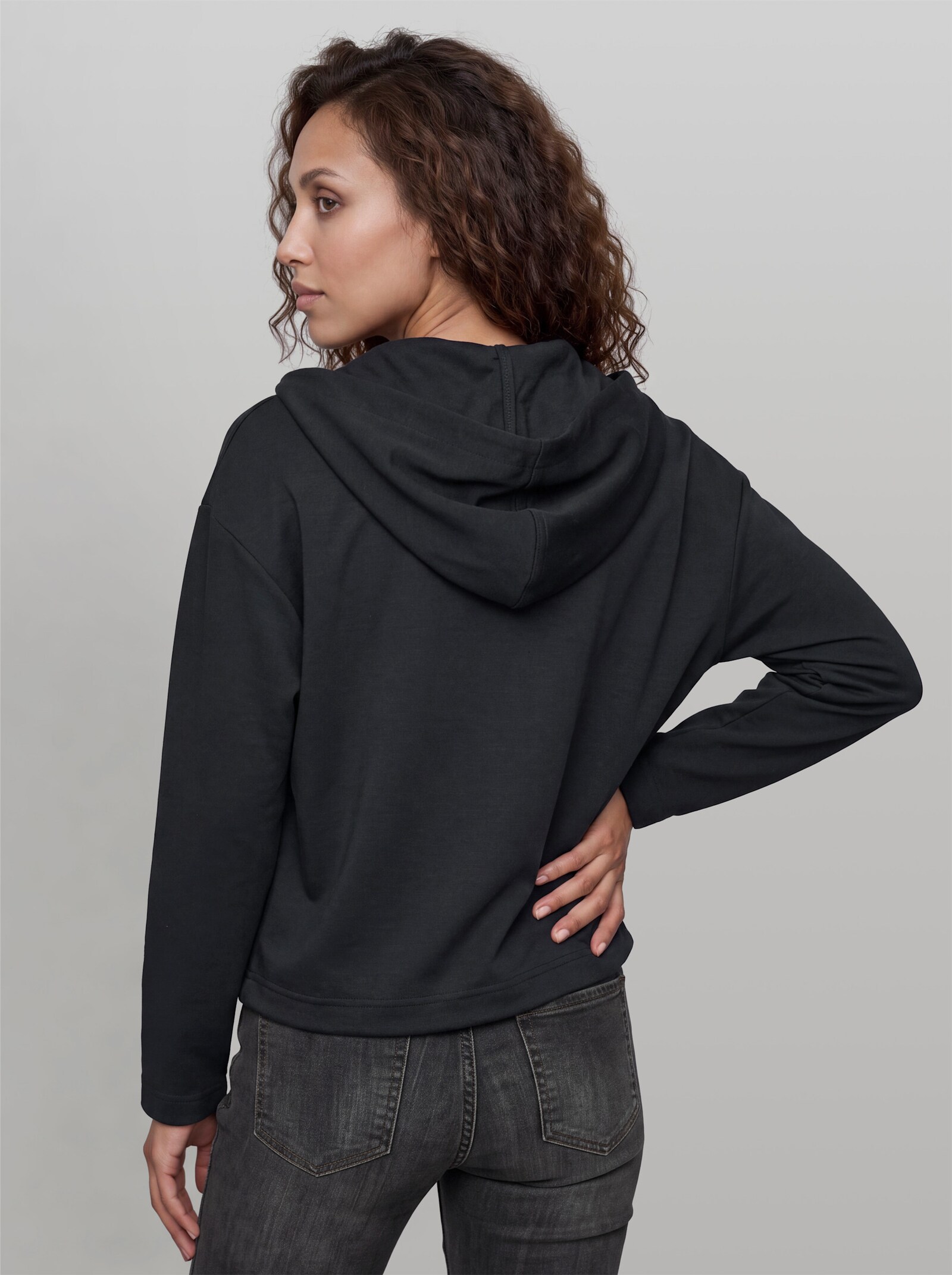 heine Sweatjacke mit Kapuze - schwarz