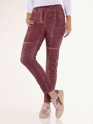 heine Hose mit Oil-dyed-Waschung - bordeaux