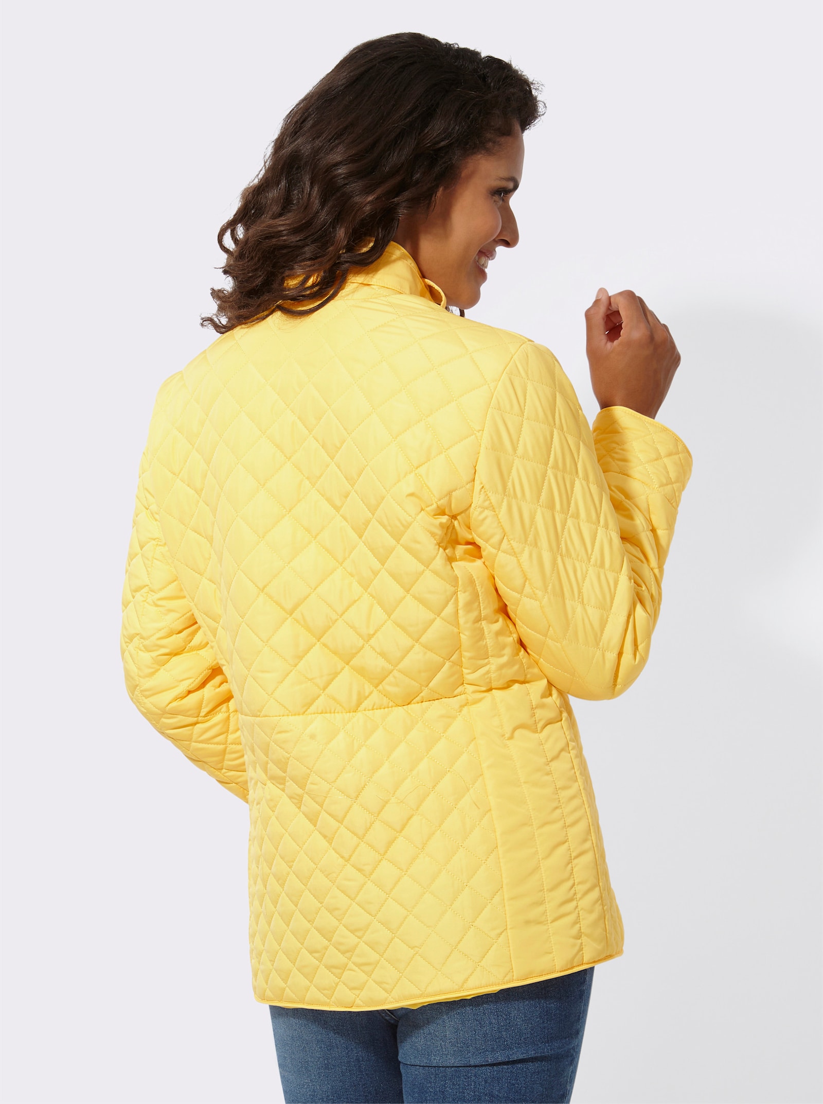 Steppjacke mit knöpfbarer Innentasche - gelb