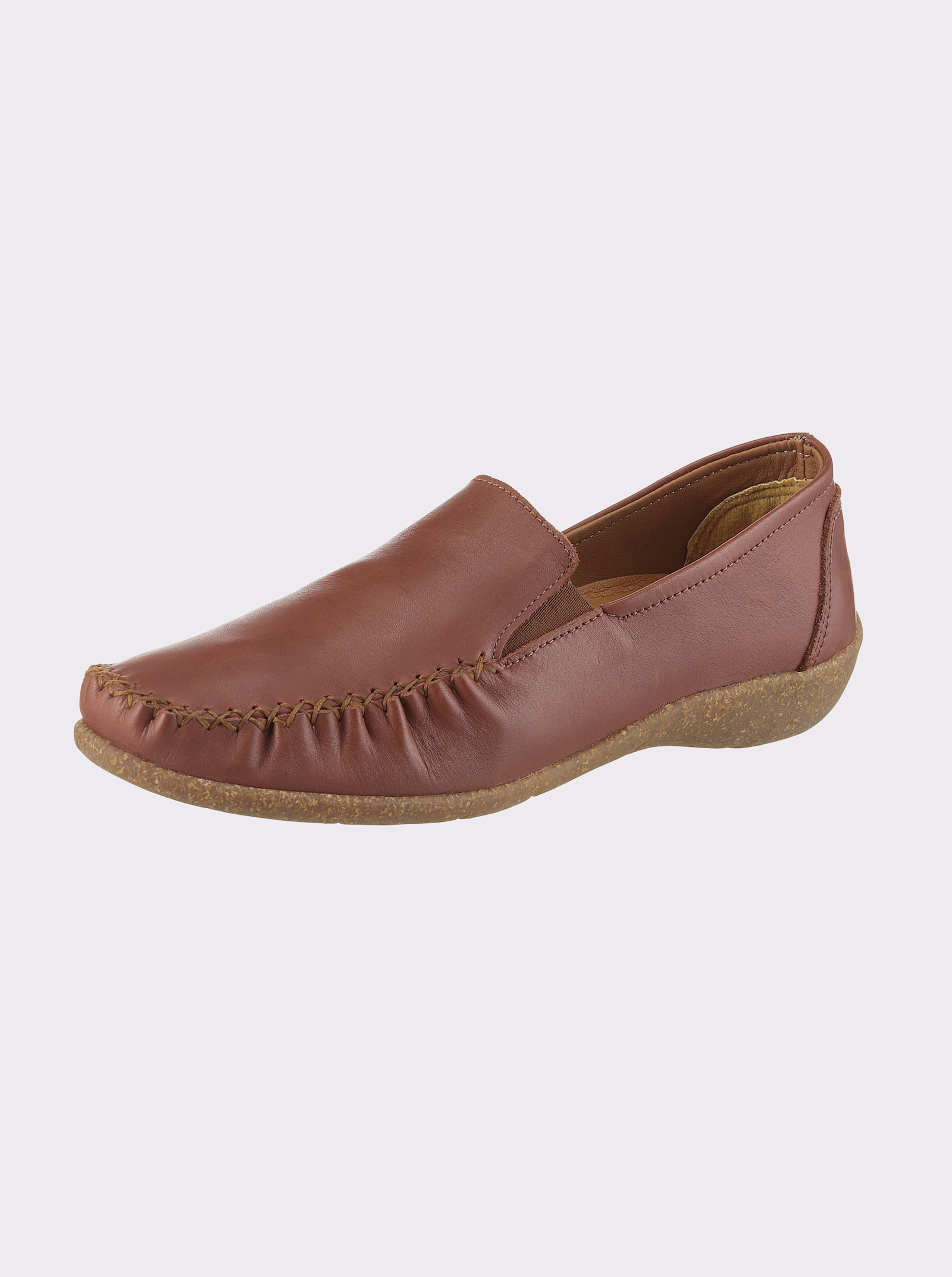 Loretta Slipper mit Gummizug - rotbraun