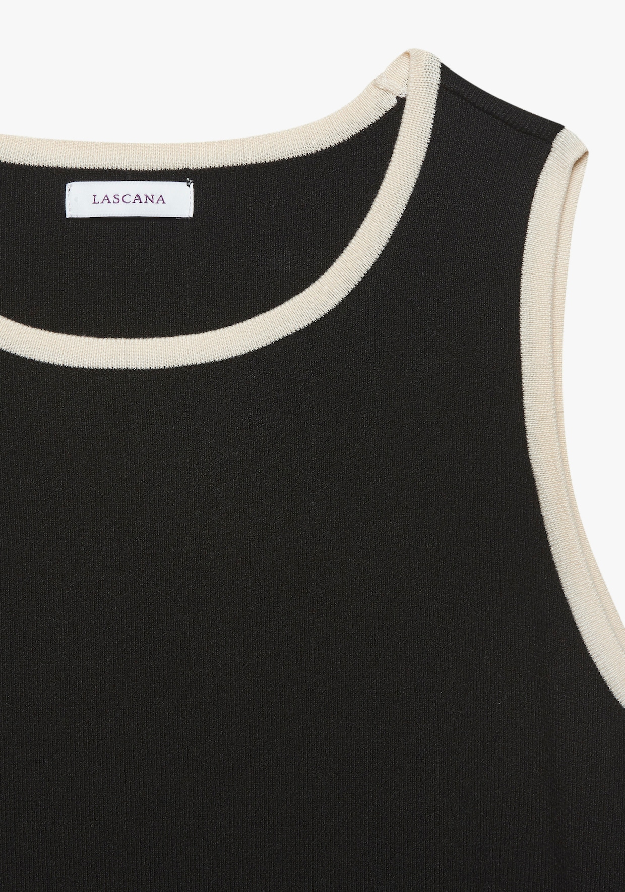LASCANA Débardeur en tricot - noir-crème