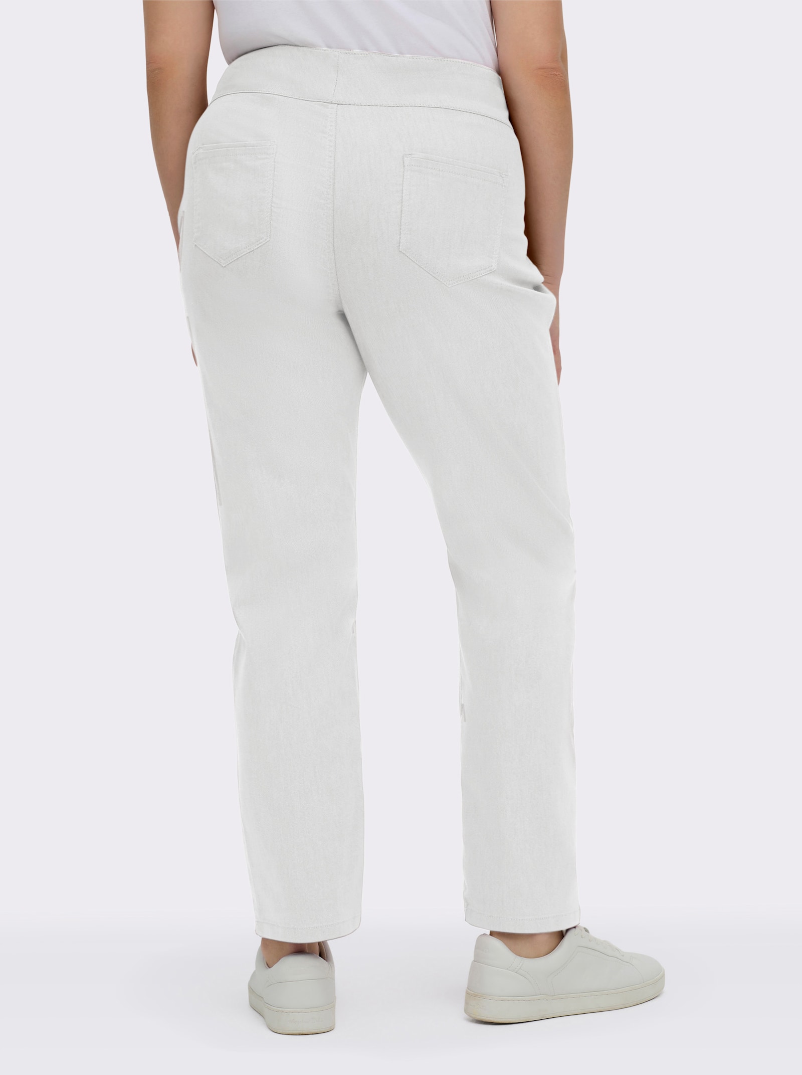 Comfortbroek met hoge comfortband - wit