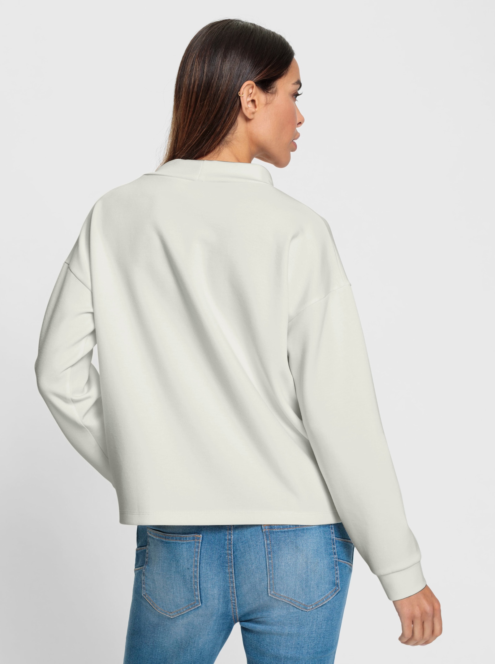 heine Sweatshirt mit Pailletten - ecru