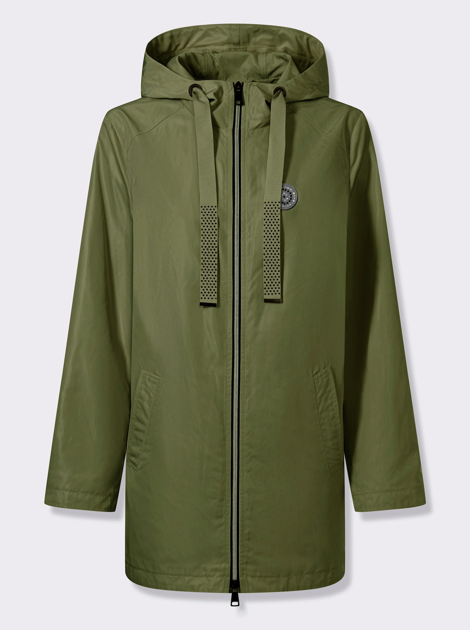 Outdoorjacke mit knöpfbarer Innentasche - oliv