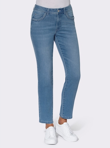 5-Pocket-Jeans mit grafischem Muster - blue-bleached