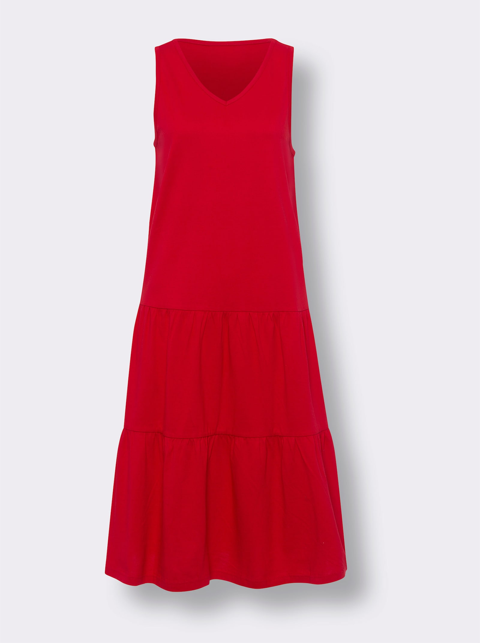 Sommerkleid mit angesetzten Volants - rot