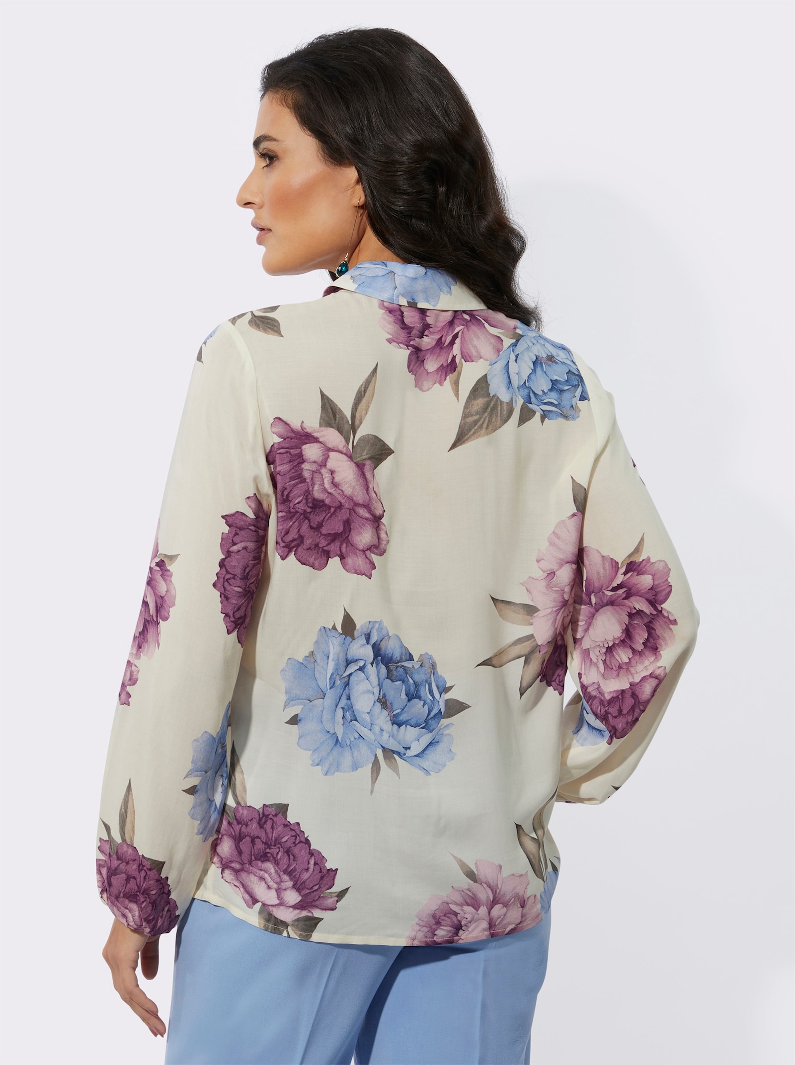 Druckbluse aus reinem, weichem Modal - champagner-mauve-bedruckt