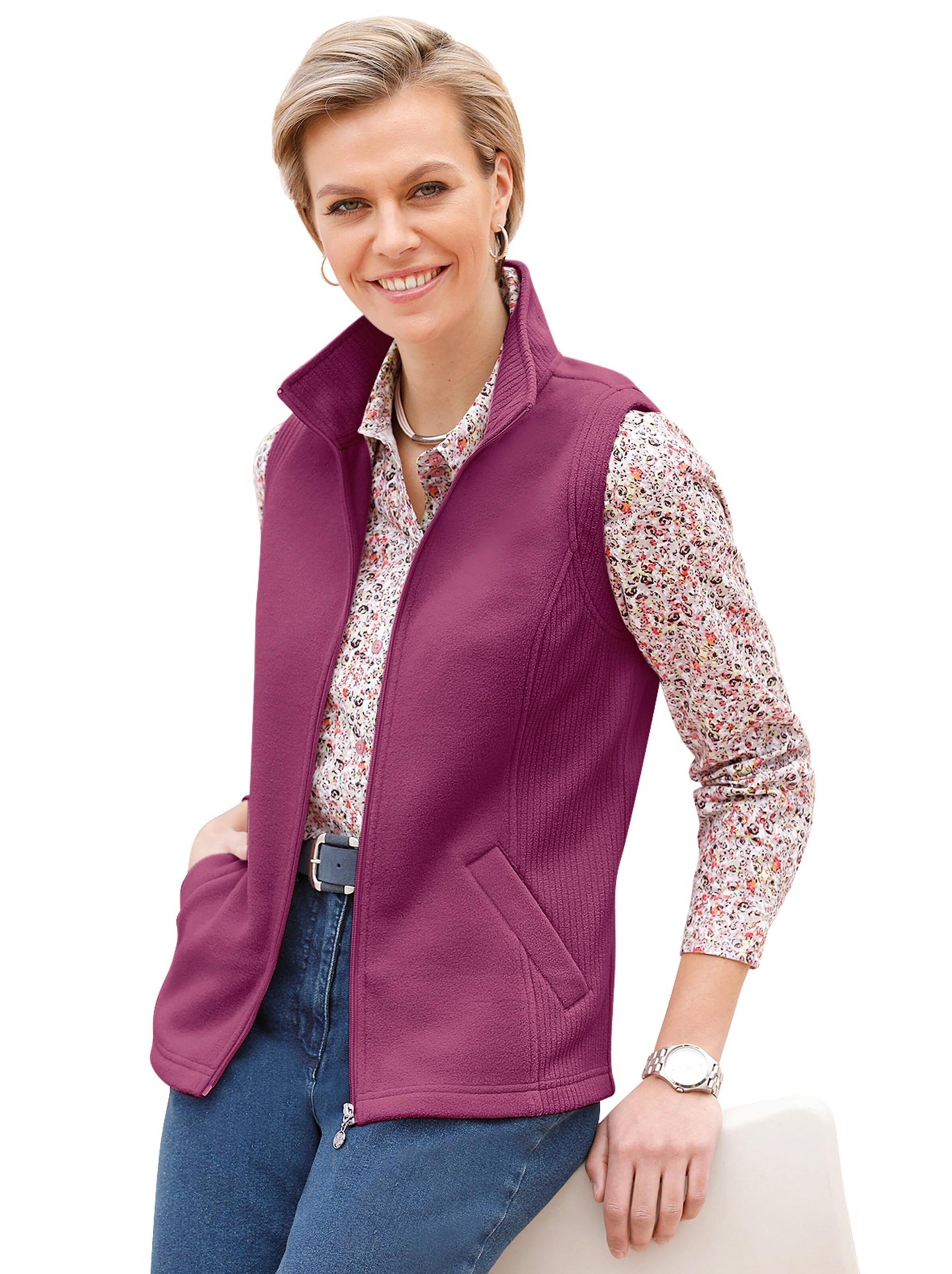 Fleece-Weste - beere