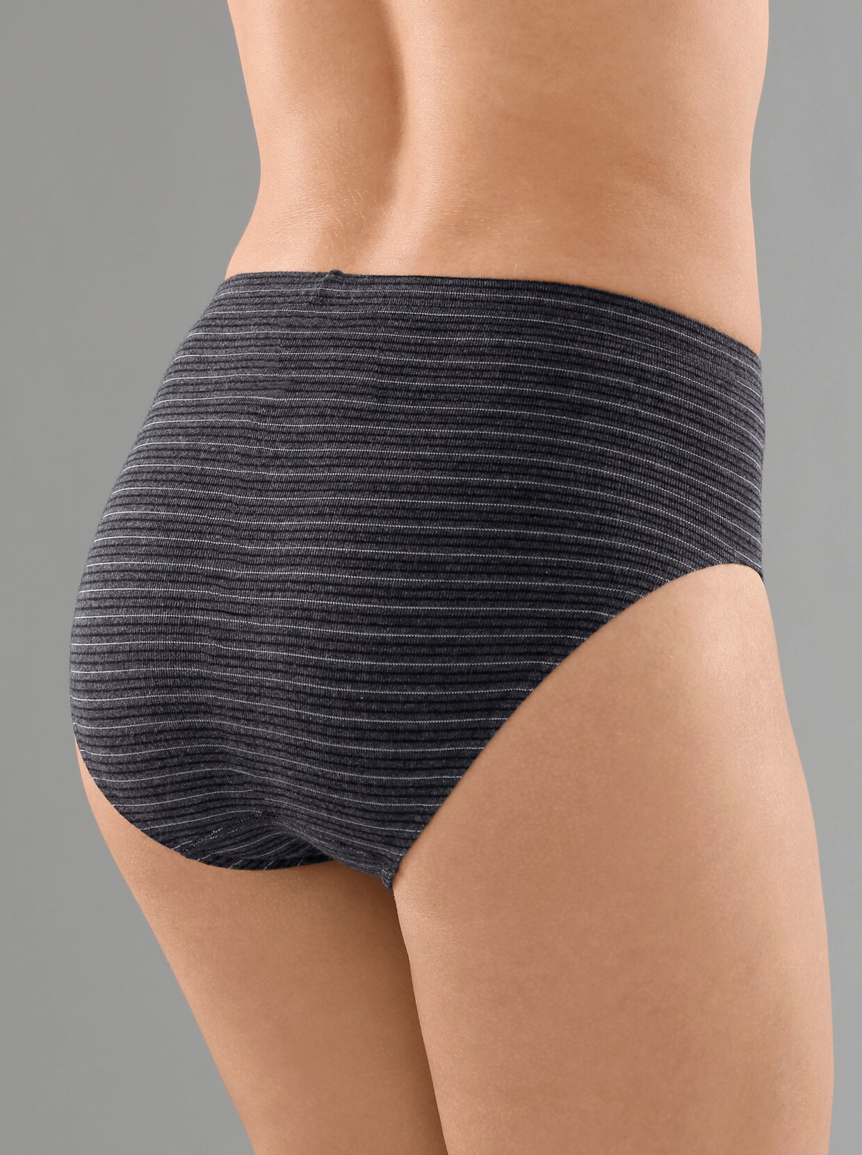 Pompadour Slip - anthrazit-geringelt