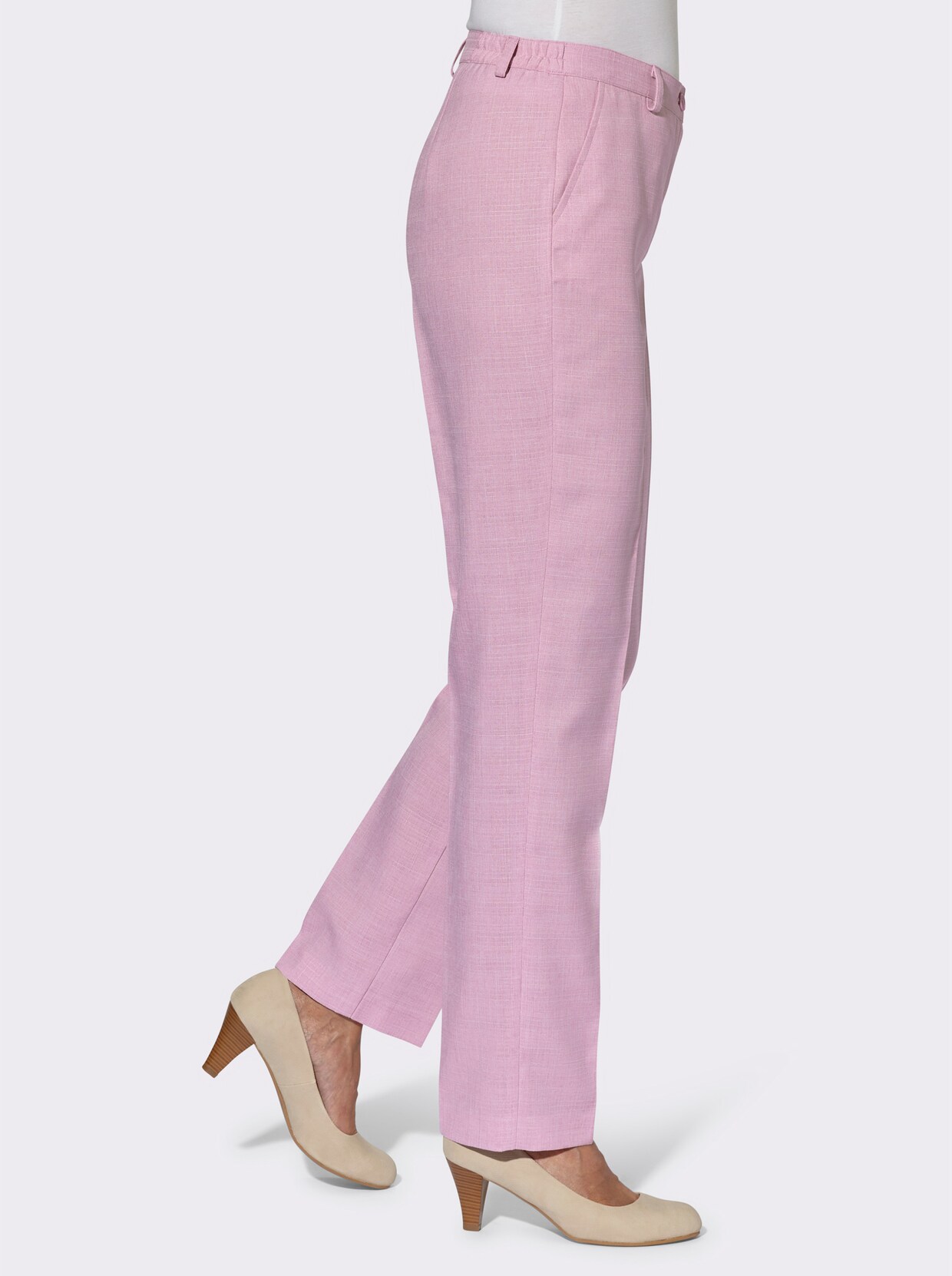 Bügelfaltenhose - rosé-meliert