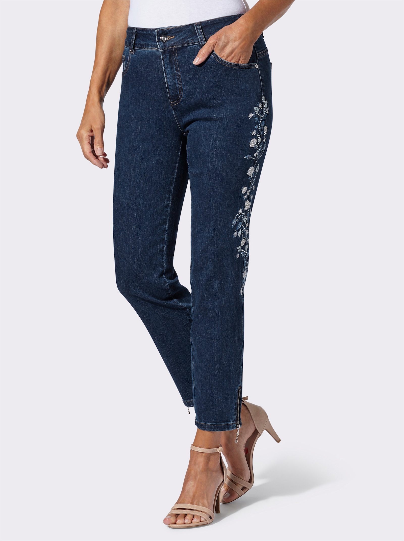 5-Pocket-Jeans mit Push-up-Effekt - blue-stone-washed