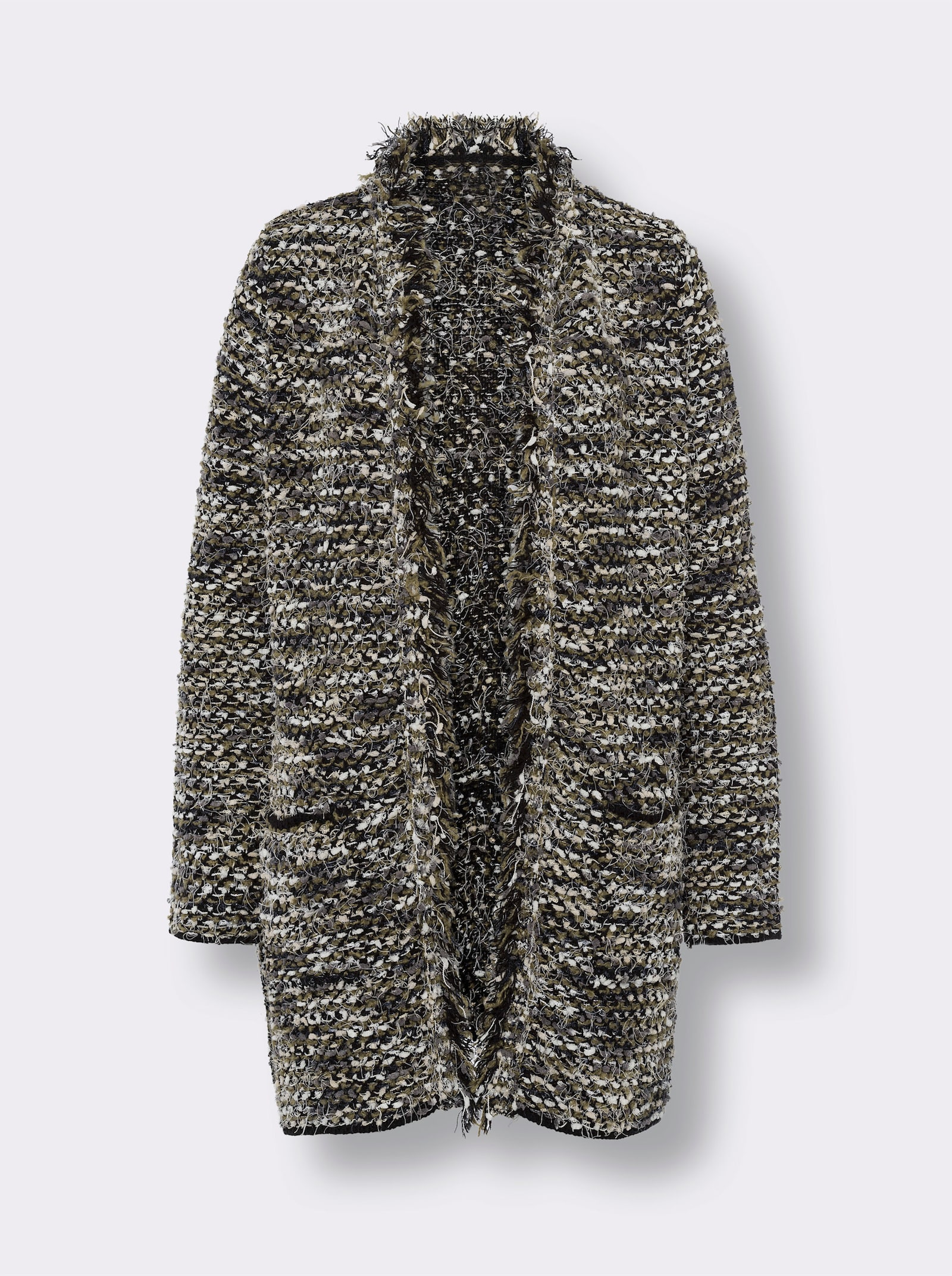 heine Vest met franjes - zwart/kaki